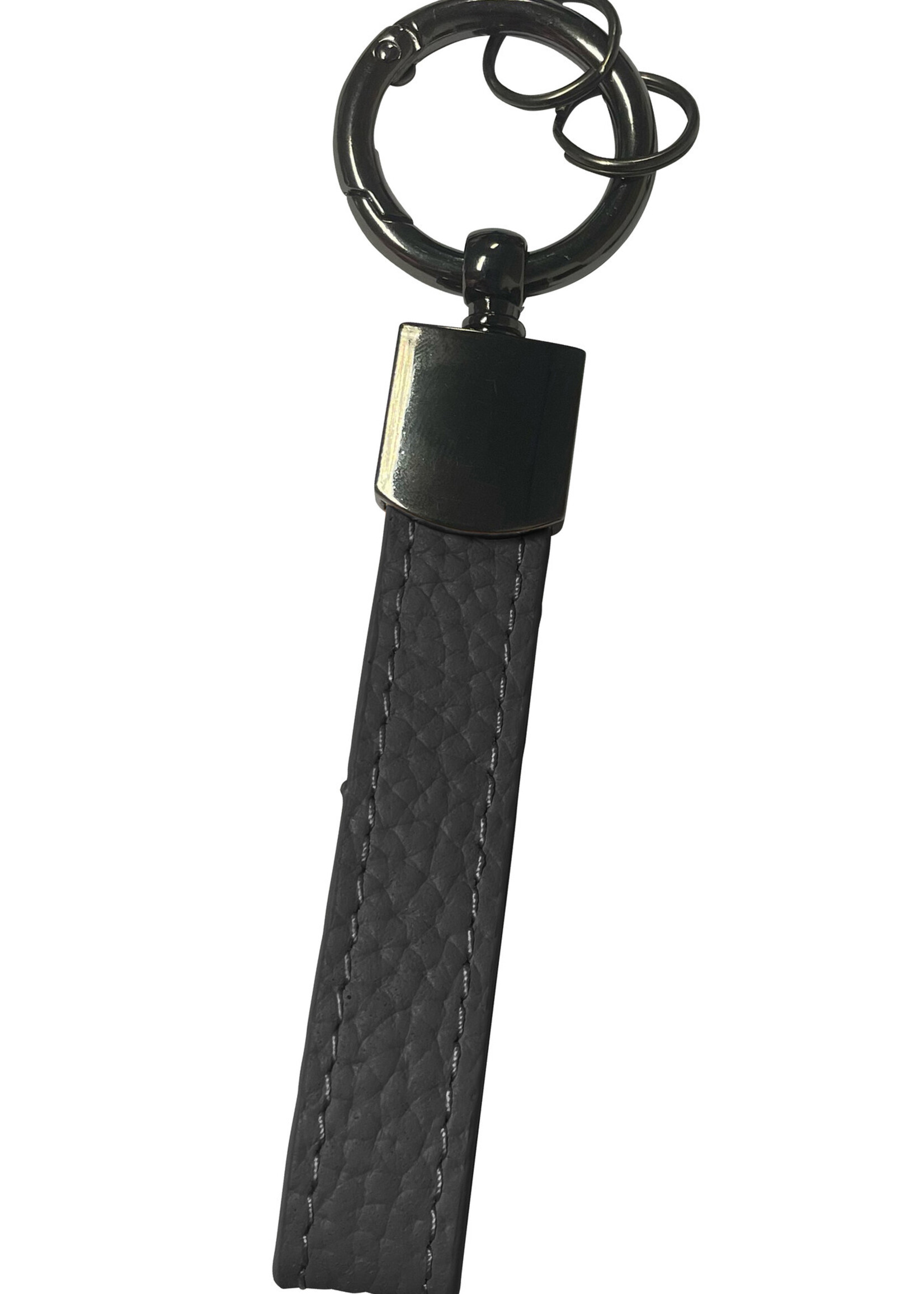 LUQ Sleutelhanger Leer met Met Sleutelhanger Ringen Sleutelhanger Auto Dik Leer Sleutelhanger - Zwart