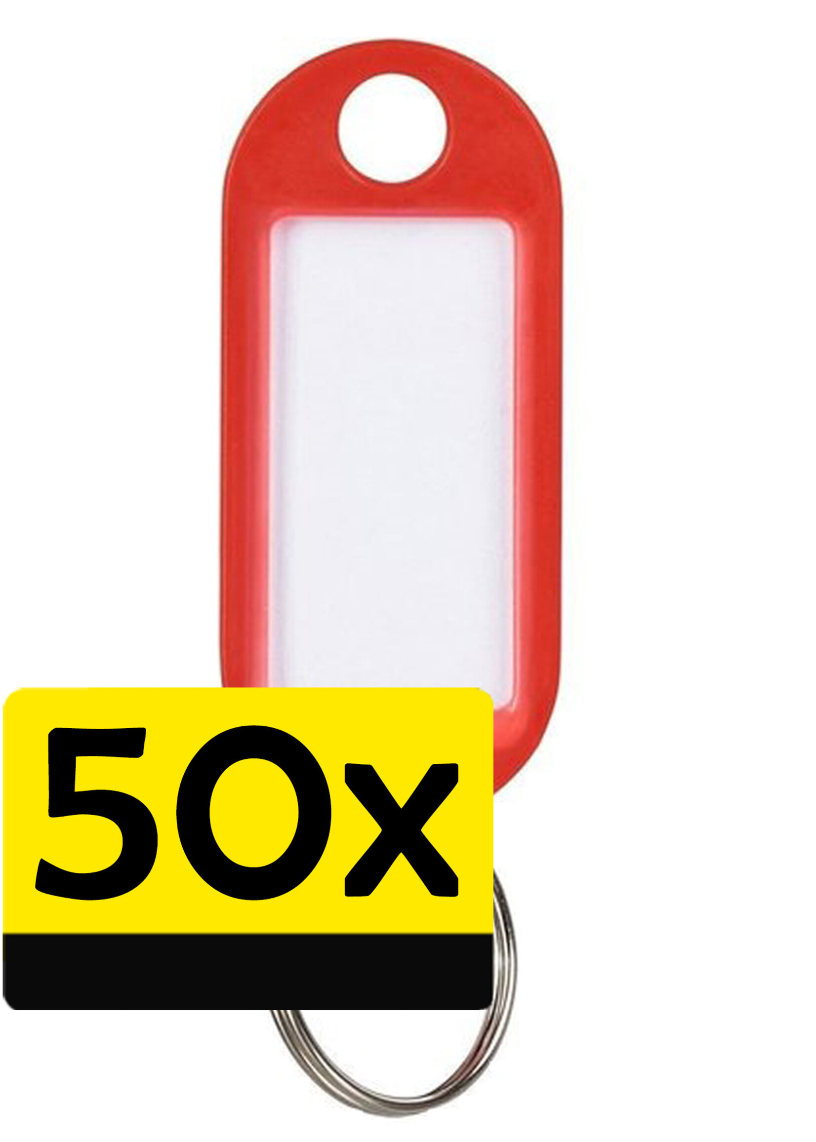 LUQ Sleutellabels Label Sleutel Sleutelhanger Gekleurde Bagagelabel Sleutelhanger Reislabel - Rood - 50 Stuks