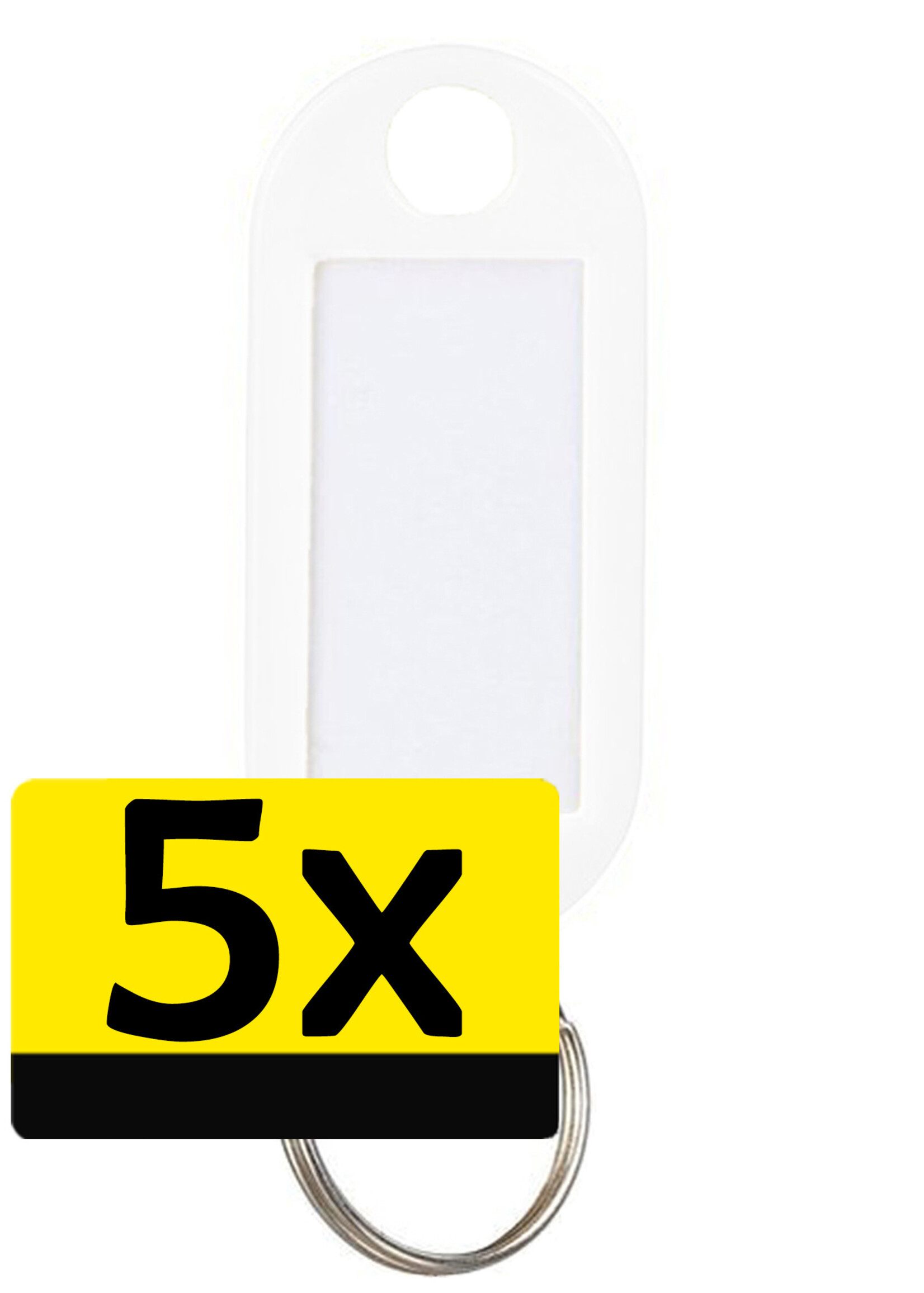 LUQ Sleutellabels Label Sleutel Sleutelhanger Gekleurde Bagagelabel Sleutelhanger Reislabel - Wit - 5 Stuks