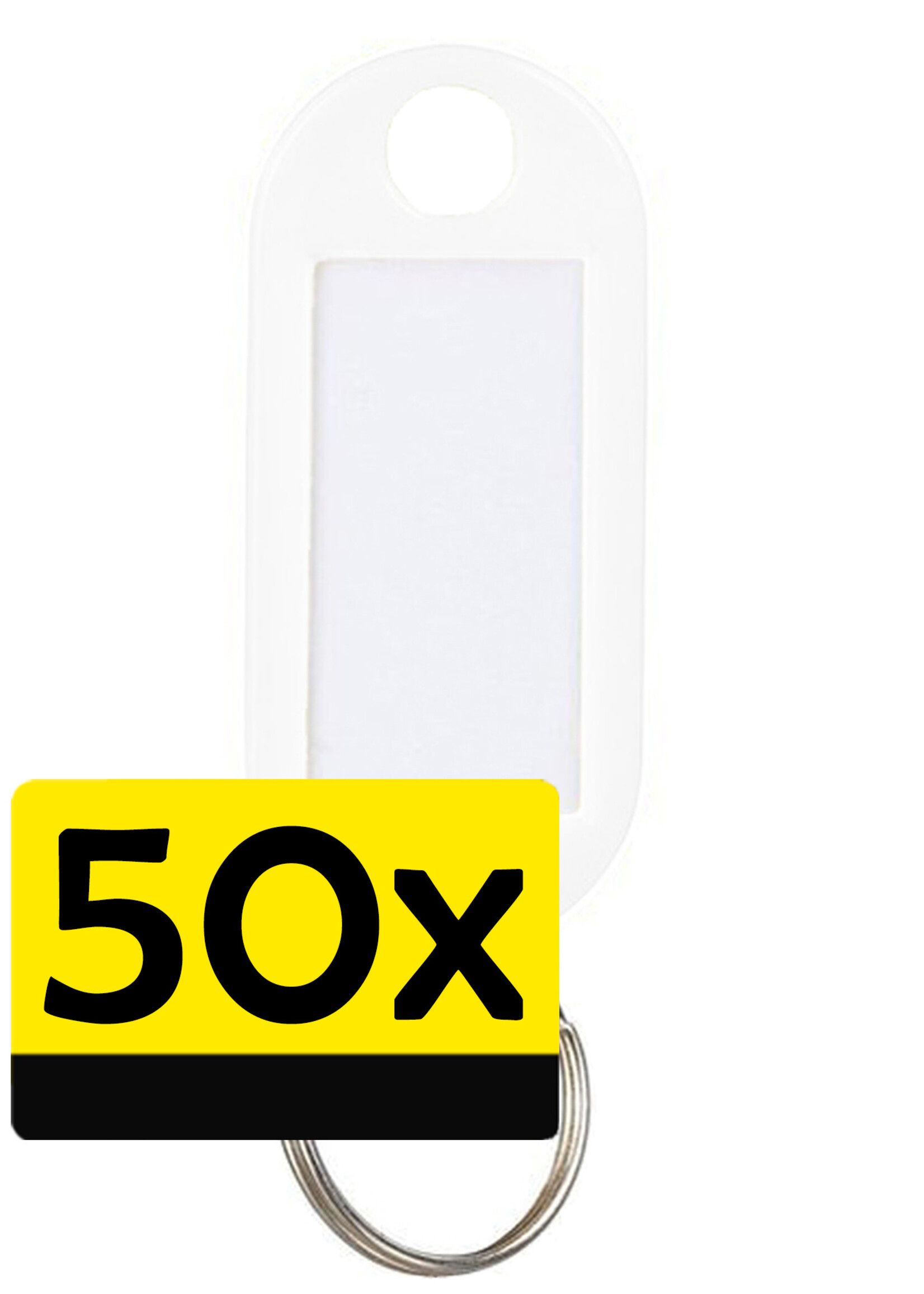 LUQ Sleutellabels Label Sleutel Sleutelhanger Gekleurde Bagagelabel Sleutelhanger Reislabel - Wit - 50 Stuks