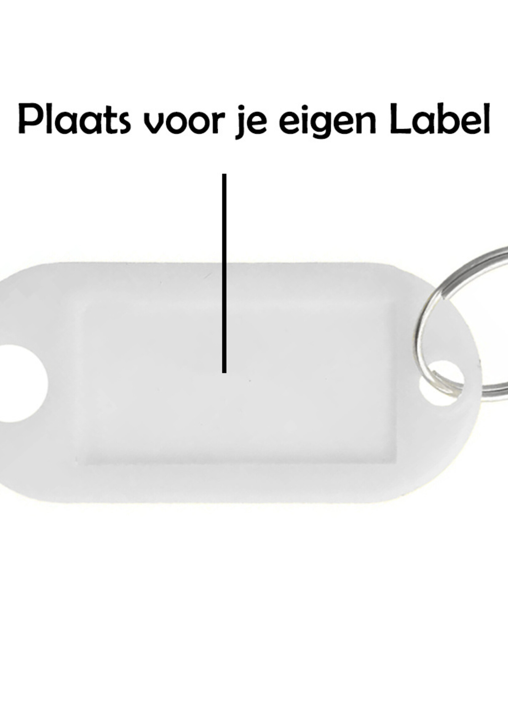 LUQ Sleutellabels Label Sleutel Sleutelhanger Gekleurde Bagagelabel Sleutelhanger Reislabel - Wit - 50 Stuks