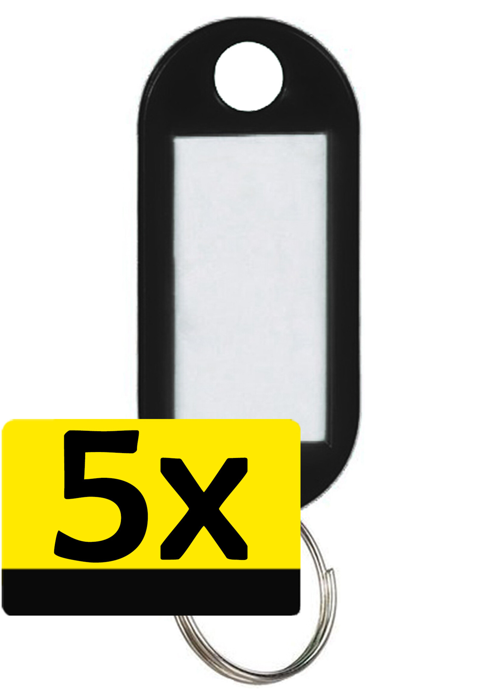 LUQ Sleutellabels Label Sleutel Sleutelhanger Gekleurde Bagagelabel Sleutelhanger Reislabel - Zwart - 5 Stuks