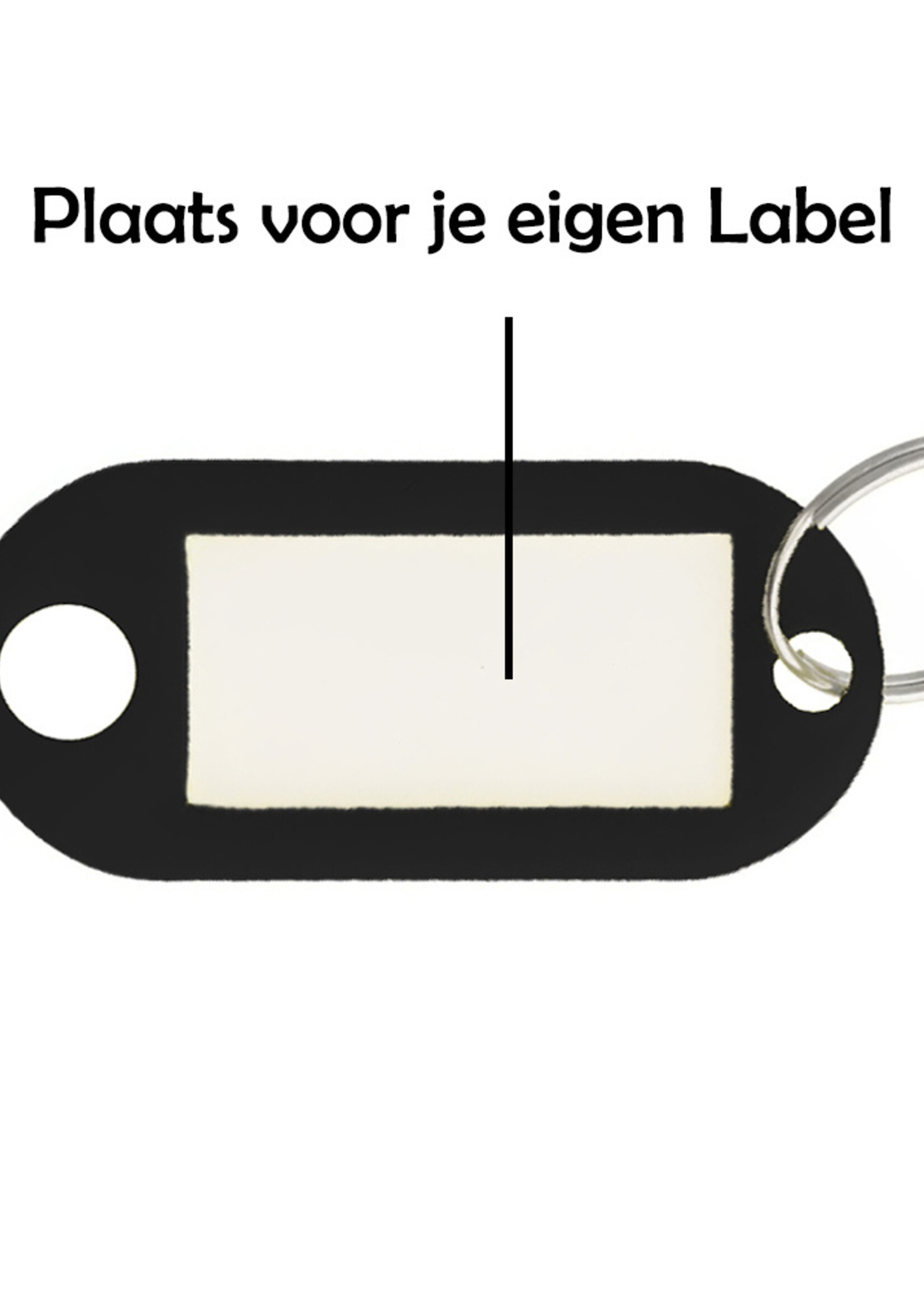 LUQ Sleutellabels Label Sleutel Sleutelhanger Gekleurde Bagagelabel Sleutelhanger Reislabel - Zwart - 10 Stuks