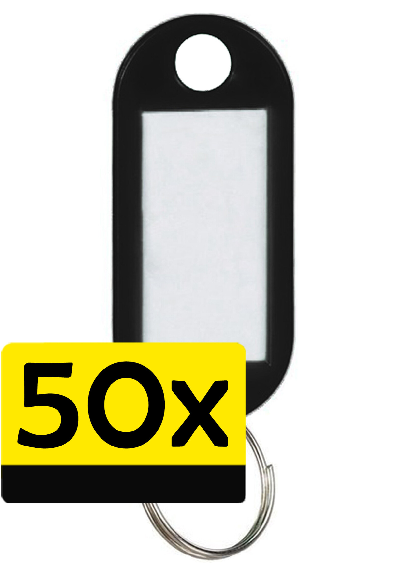 LUQ Sleutellabels Label Sleutel Sleutelhanger Gekleurde Bagagelabel Sleutelhanger Reislabel - Zwart - 50 Stuks
