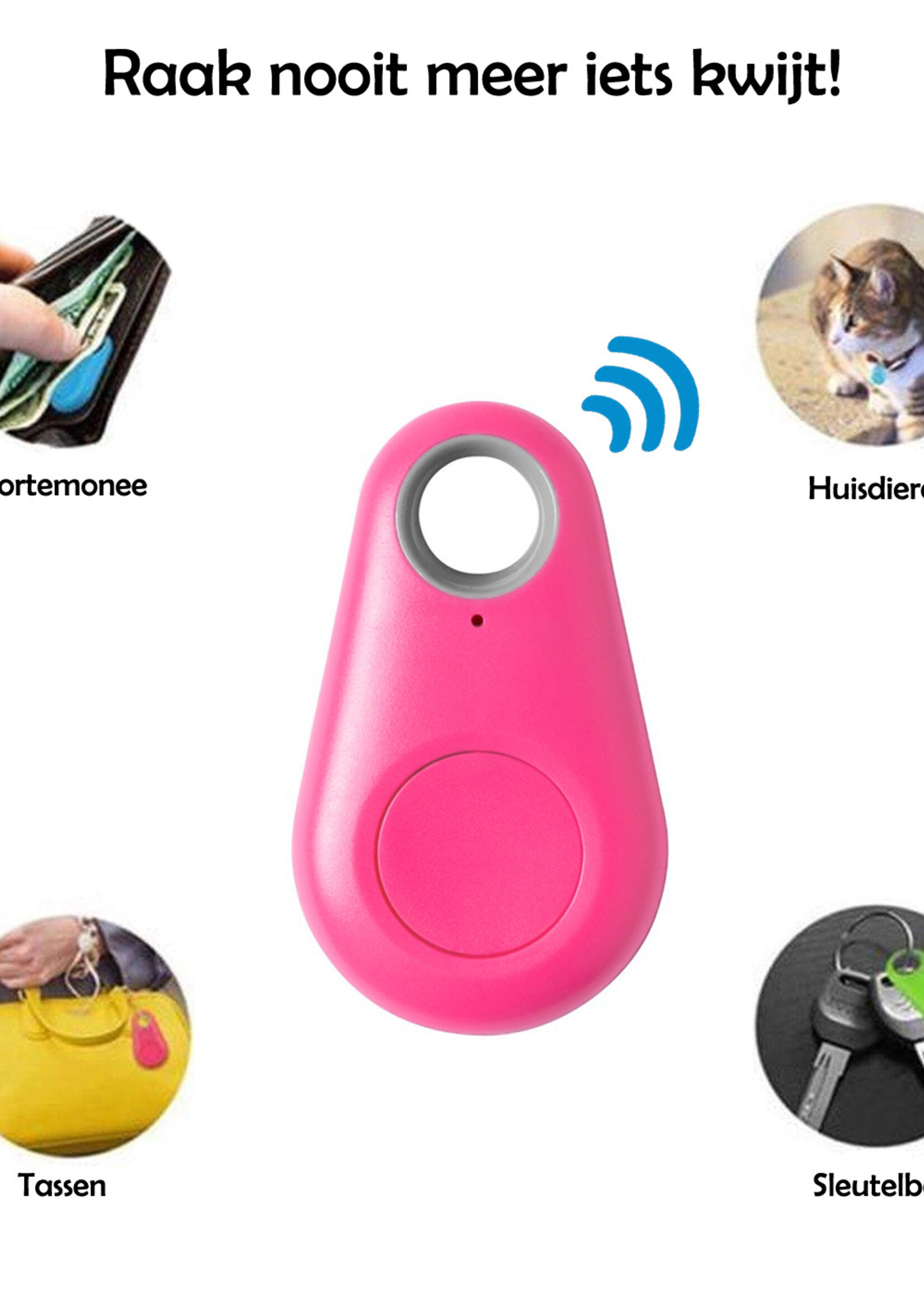 LUQ Keyfinder Sleutelvinder Bluetooth Sleutel Tracer Keyfinder Voor Sleutels Sleutelzoeker - Roze