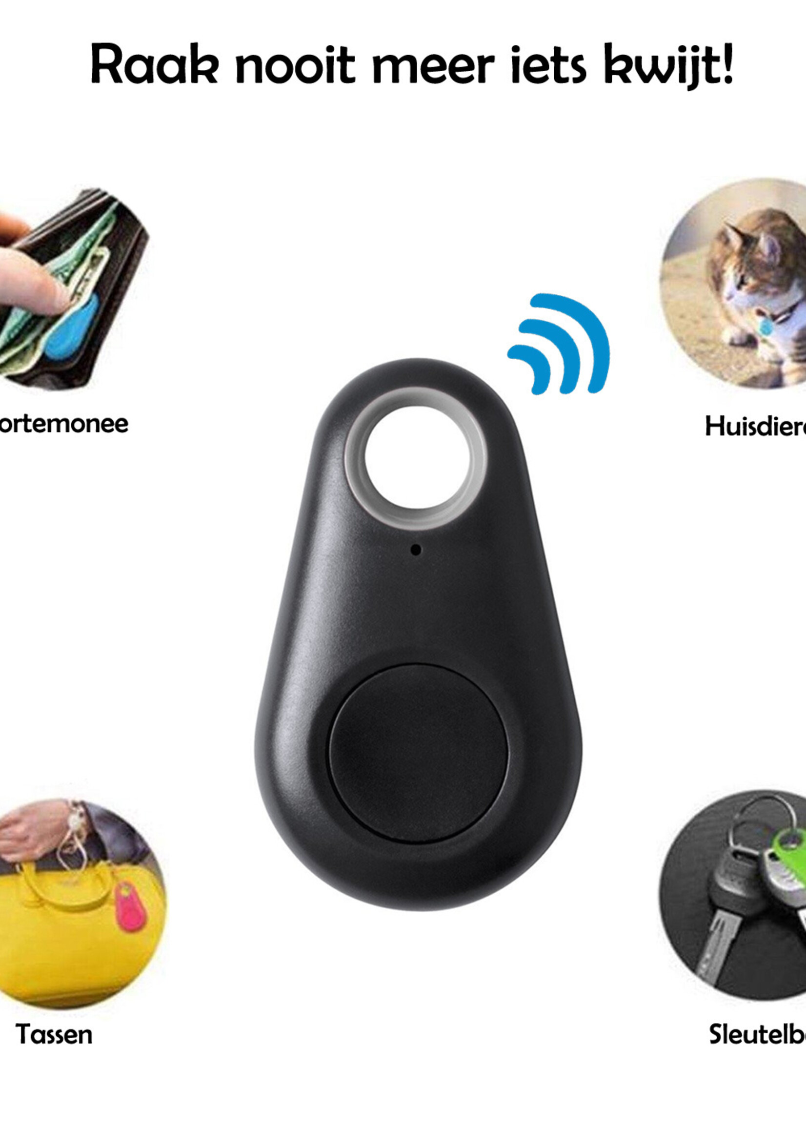 LUQ Keyfinder Sleutelvinder Bluetooth Sleutel Tracer Keyfinder Voor Sleutels Sleutelzoeker - Zwart