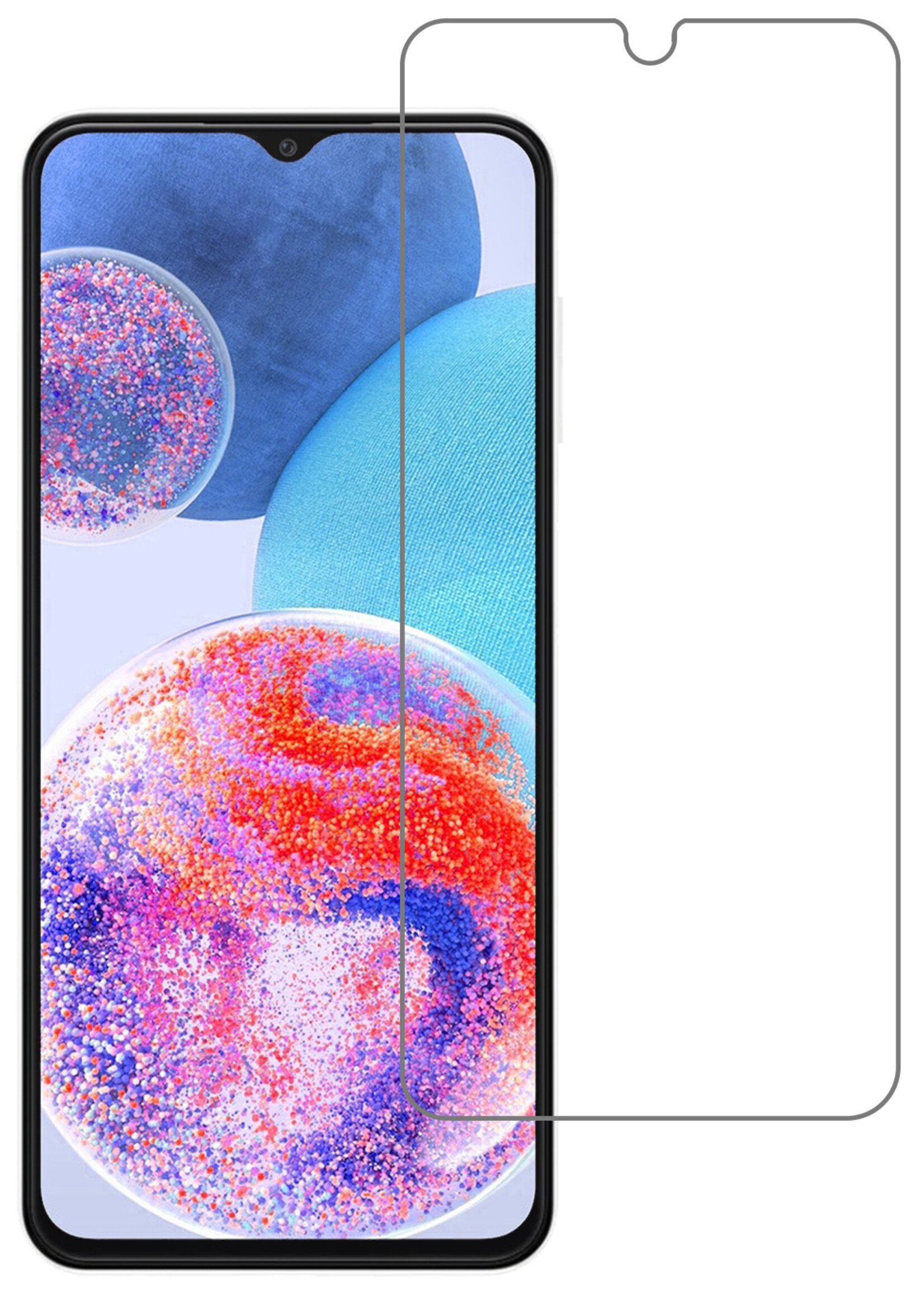 LUQ Screenprotector Geschikt voor Samsung A23 Screenprotector Beschermglas Gehard Glas - Screenprotector Geschikt voor Samsung Galaxy A23 Screenprotector Glas