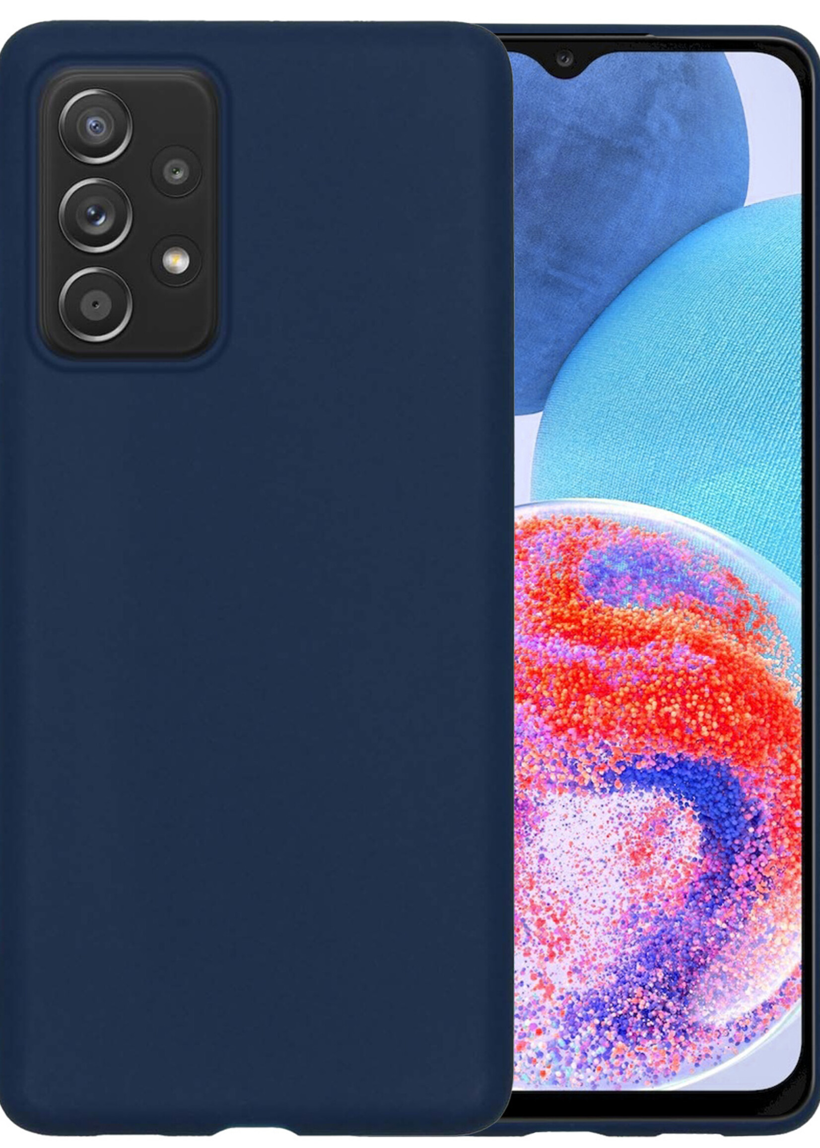 LUQ Hoesje Geschikt voor Samsung A23 Hoesje Siliconen Case - Hoes Geschikt voor Samsung Galaxy A23 Hoes Siliconen - Donkerblauw