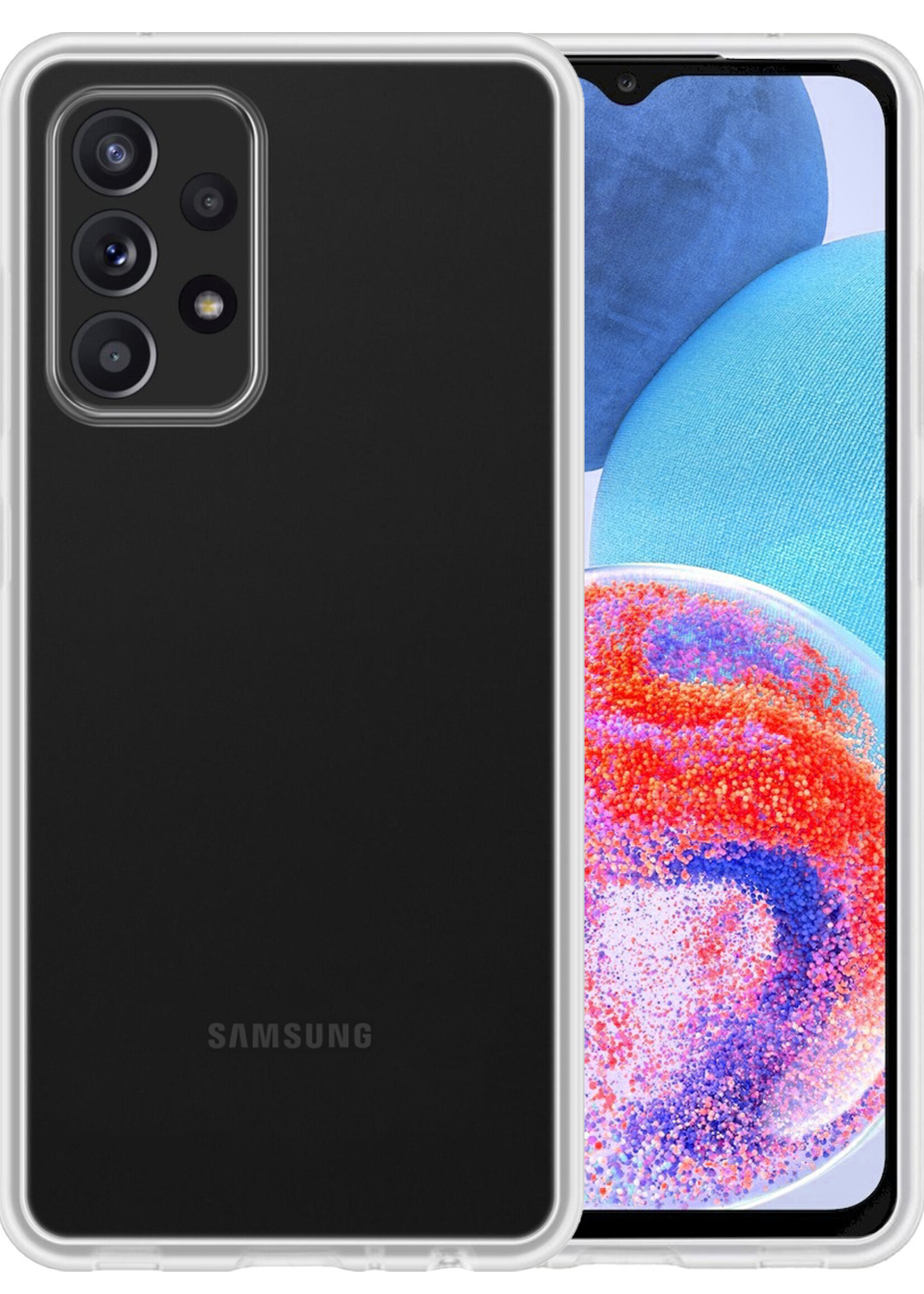 LUQ Hoesje Geschikt voor Samsung A23 Hoesje Siliconen Case - Hoes Geschikt voor Samsung Galaxy A23 Hoes Siliconen - Transparant