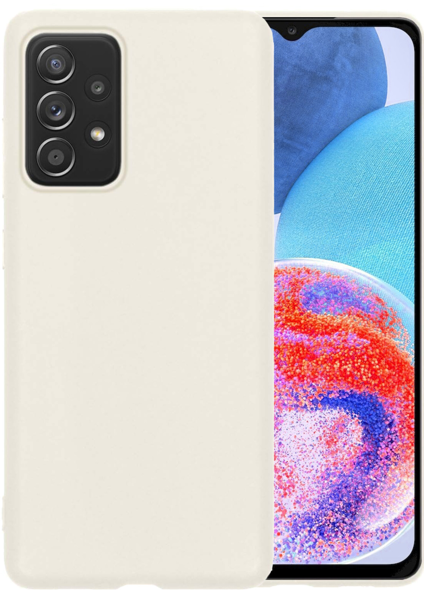 LUQ Hoesje Geschikt voor Samsung A23 Hoesje Siliconen Case - Hoes Geschikt voor Samsung Galaxy A23 Hoes Siliconen - Wit