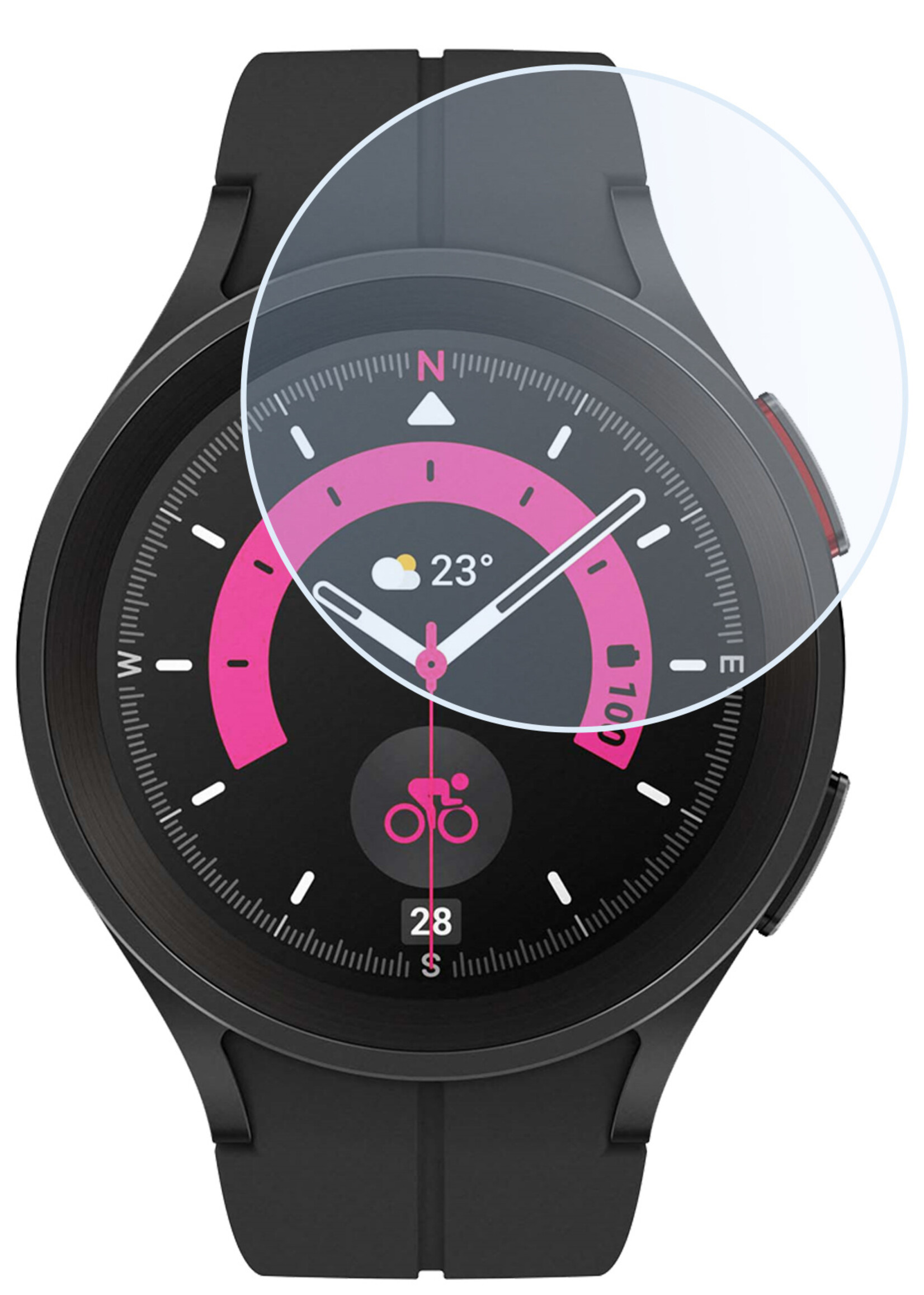 LUQ Screenprotector Geschikt voor Samsung Watch 5 Pro 45 mm Screenprotector Bescherm Glas Screen Protector - Screenprotector Geschikt voor Samsung Galaxy Watch 5 Pro (45 mm) Gehard Glas