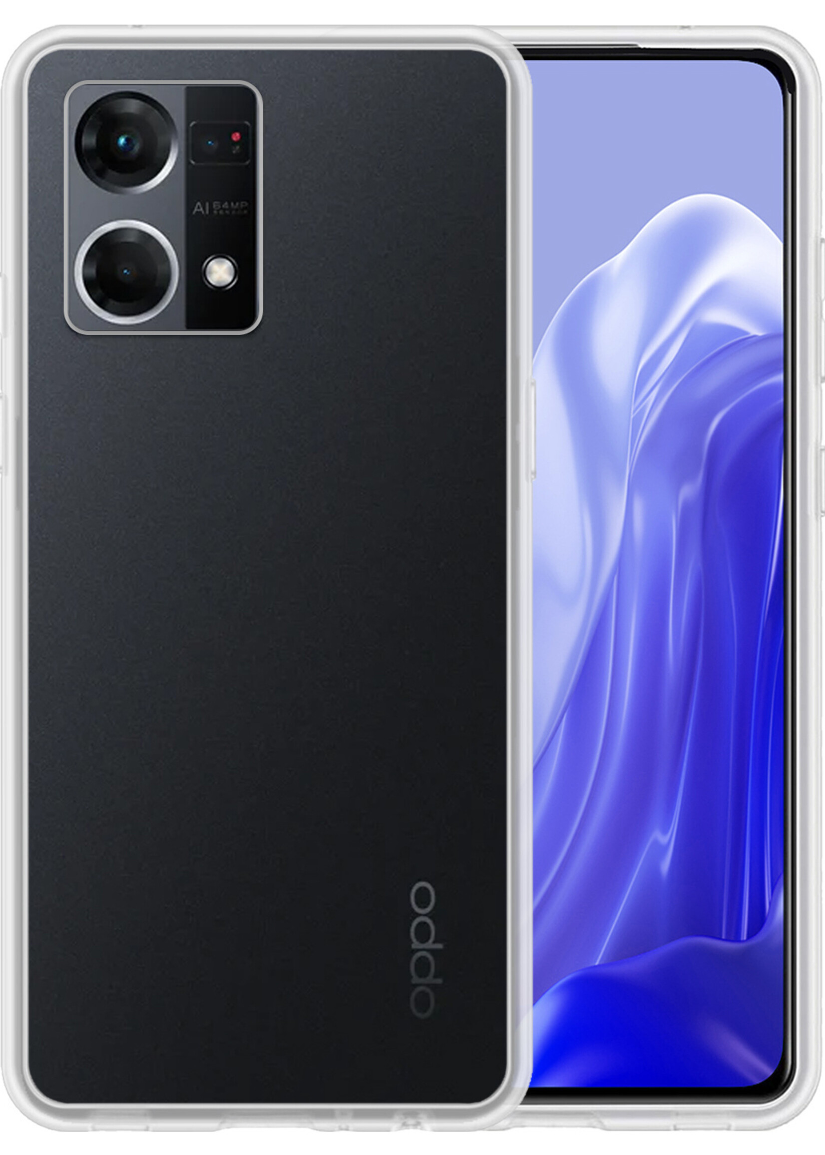 LUQ Hoesje Geschikt voor OPPO Reno 7 Hoesje Siliconen Case - Hoes Geschikt voor OPPO Reno 7 Hoes Siliconen - Transparant
