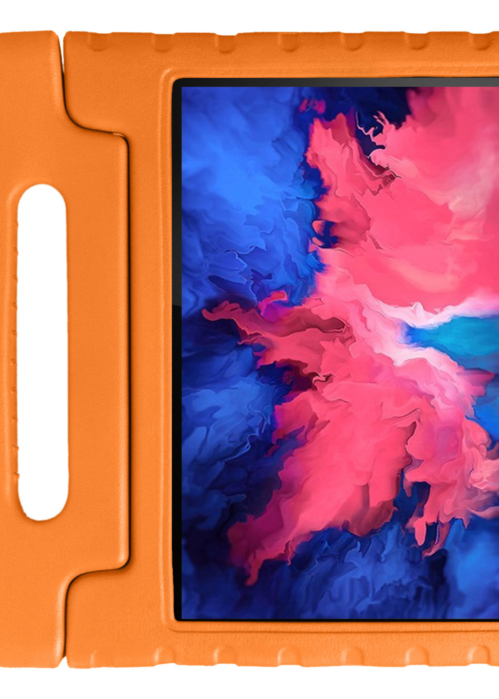 LUQ Hoes Geschikt voor Lenovo Tab P11 Plus Hoes Kinder Hoesje Kids Case Kinderhoes Shockproof - Hoesje Geschikt voor Lenovo Tab P11 Plus Hoesje Kidscase - Oranje