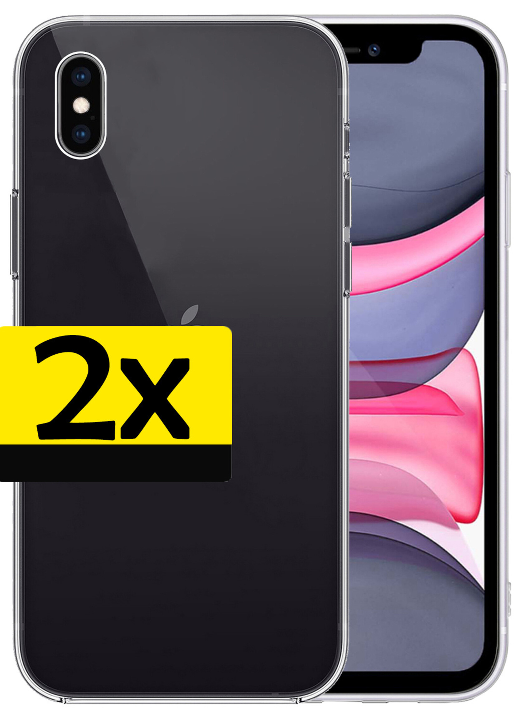 LUQ Hoesje Geschikt voor iPhone Xs Max Hoesje Siliconen Case - Hoes Geschikt voor iPhone Xs Max Hoes Siliconen - Transparant - 2 Stuks
