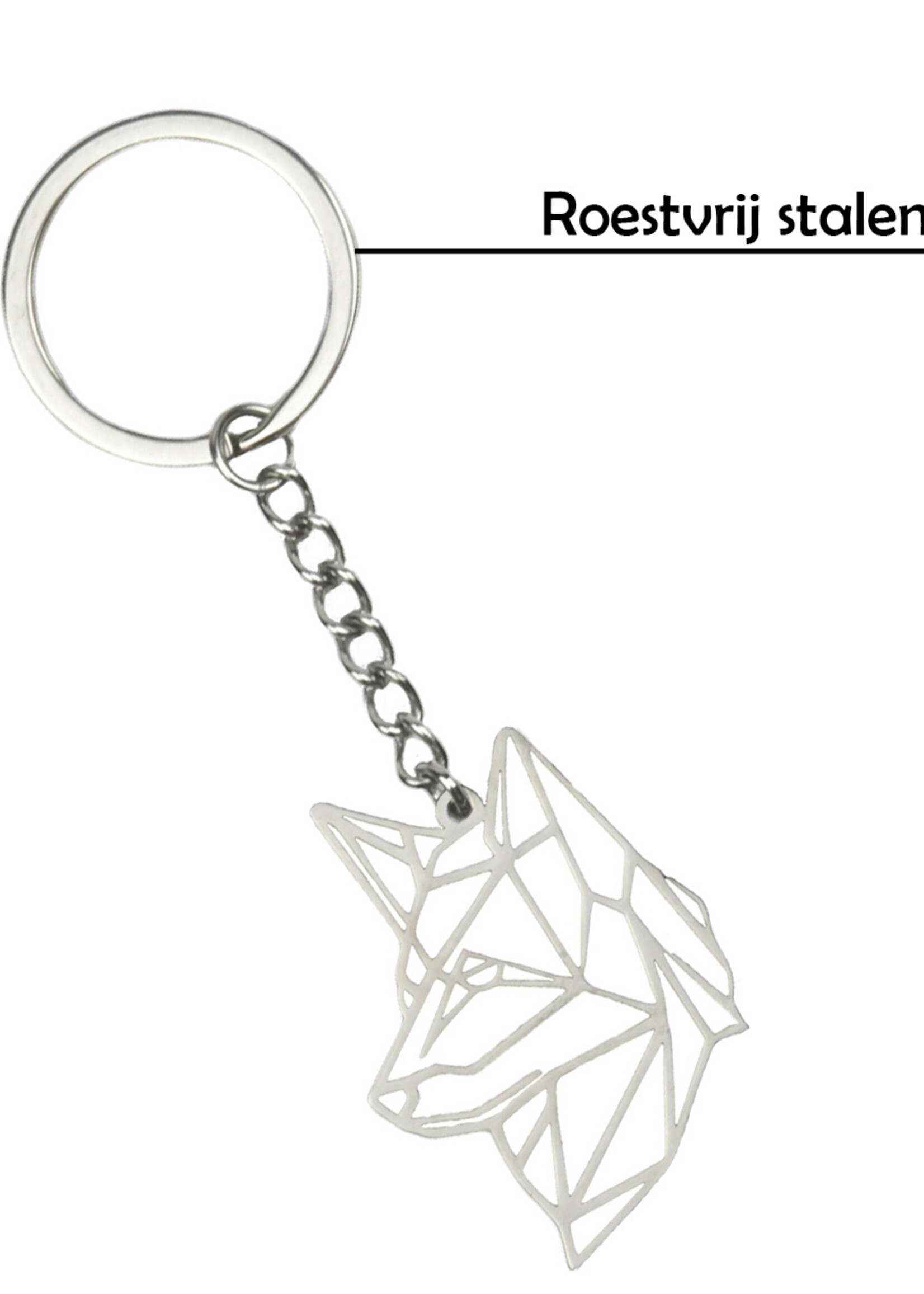 LUQ Sleutelhanger Geometrisch Metalen Sleutelhanger Patroon Sleutelhanger - Hond