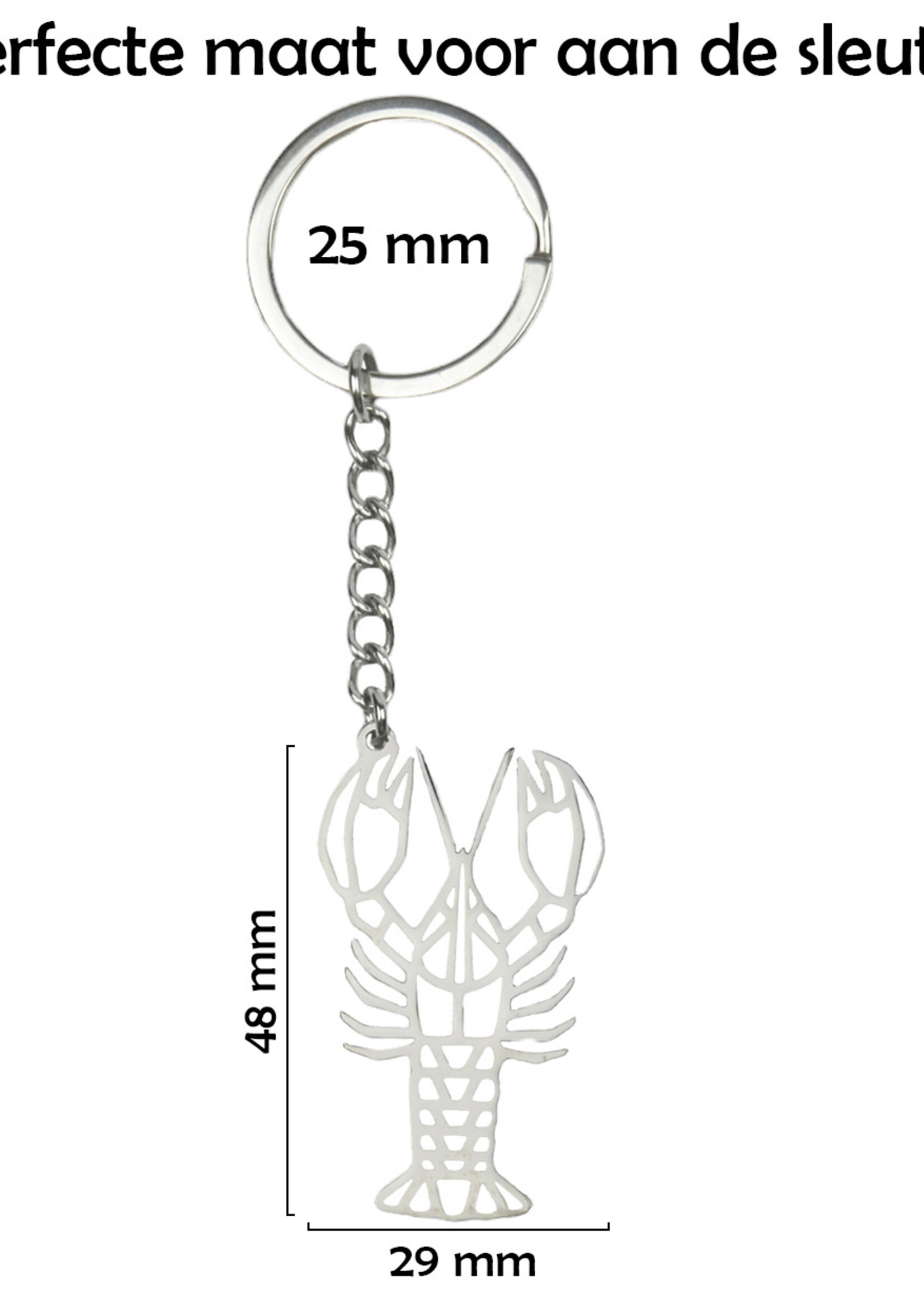 LUQ Sleutelhanger Geometrisch Metalen Sleutelhanger Patroon Sleutelhanger - Kreeft