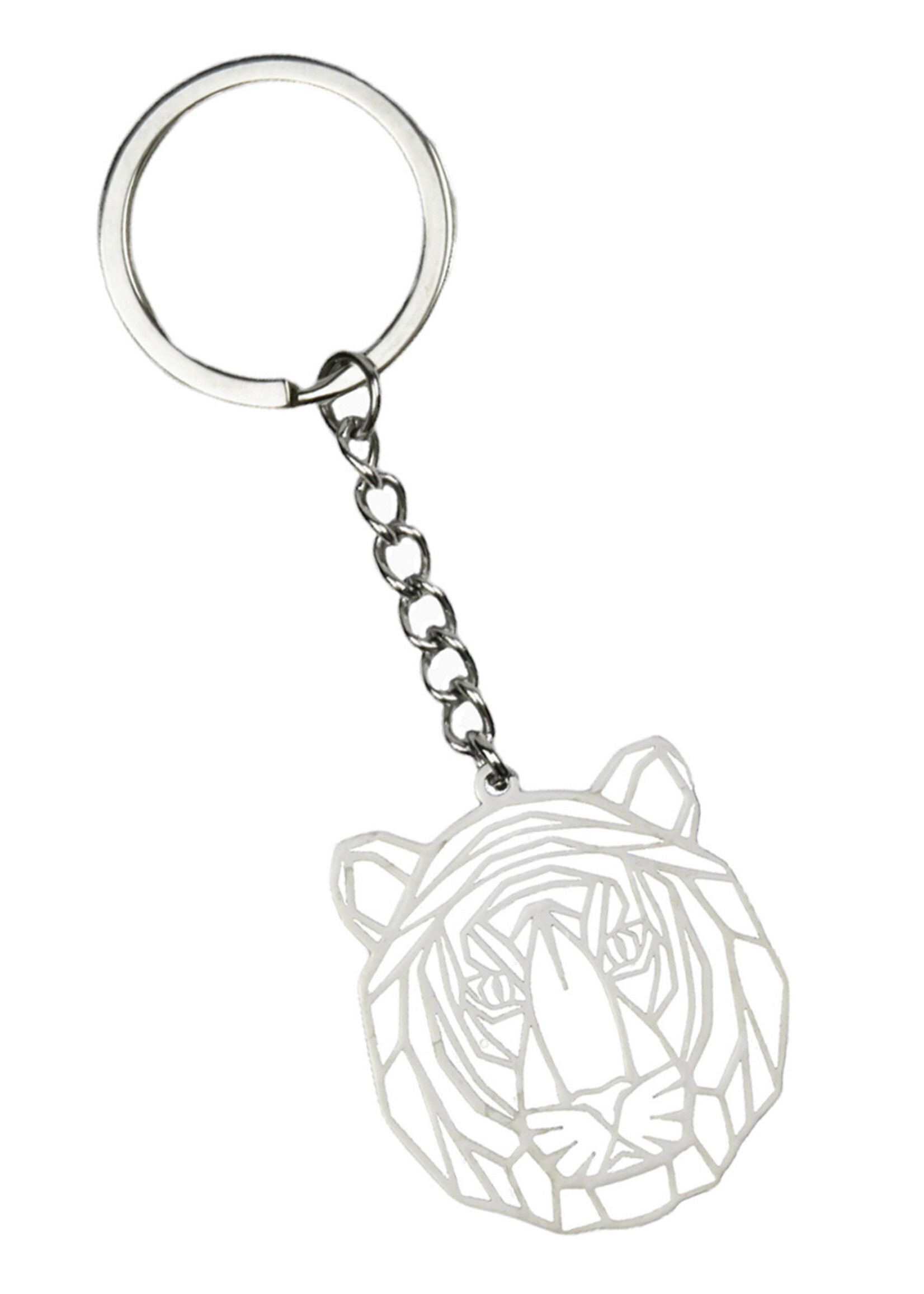 LUQ Sleutelhanger Geometrisch Metalen Sleutelhanger Patroon Sleutelhanger - Tijger