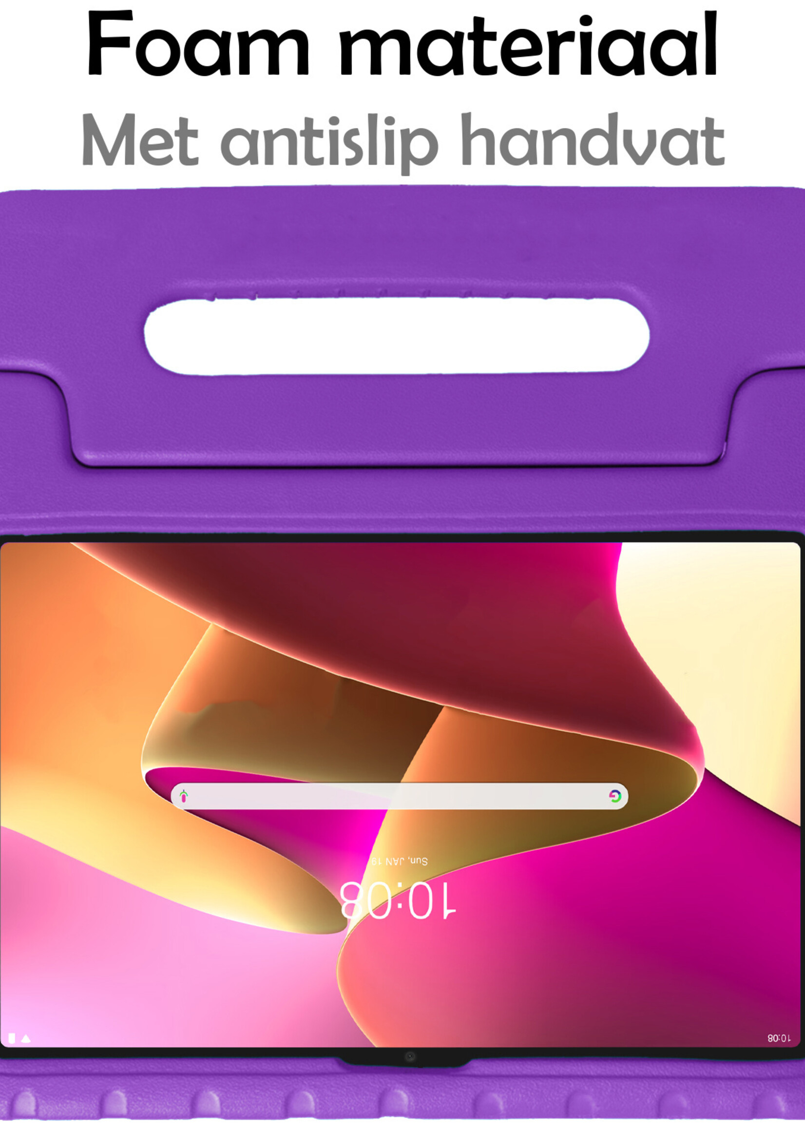 LUQ Hoes Geschikt voor Lenovo Tab M10 Plus 3rd Gen Hoes Kinder Hoesje Kids Case Kinderhoes Shockproof - Hoesje Geschikt voor Lenovo Tab M10 Plus (3e Gen) Hoesje Kidscase - Paars