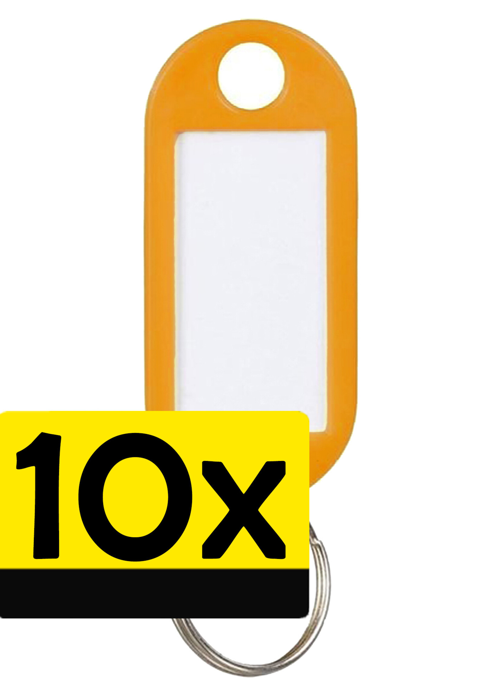 LUQ Sleutellabels Label Sleutel Sleutelhanger Gekleurde Bagagelabel Sleutelhanger Reislabel - Oranje - 10 Stuks