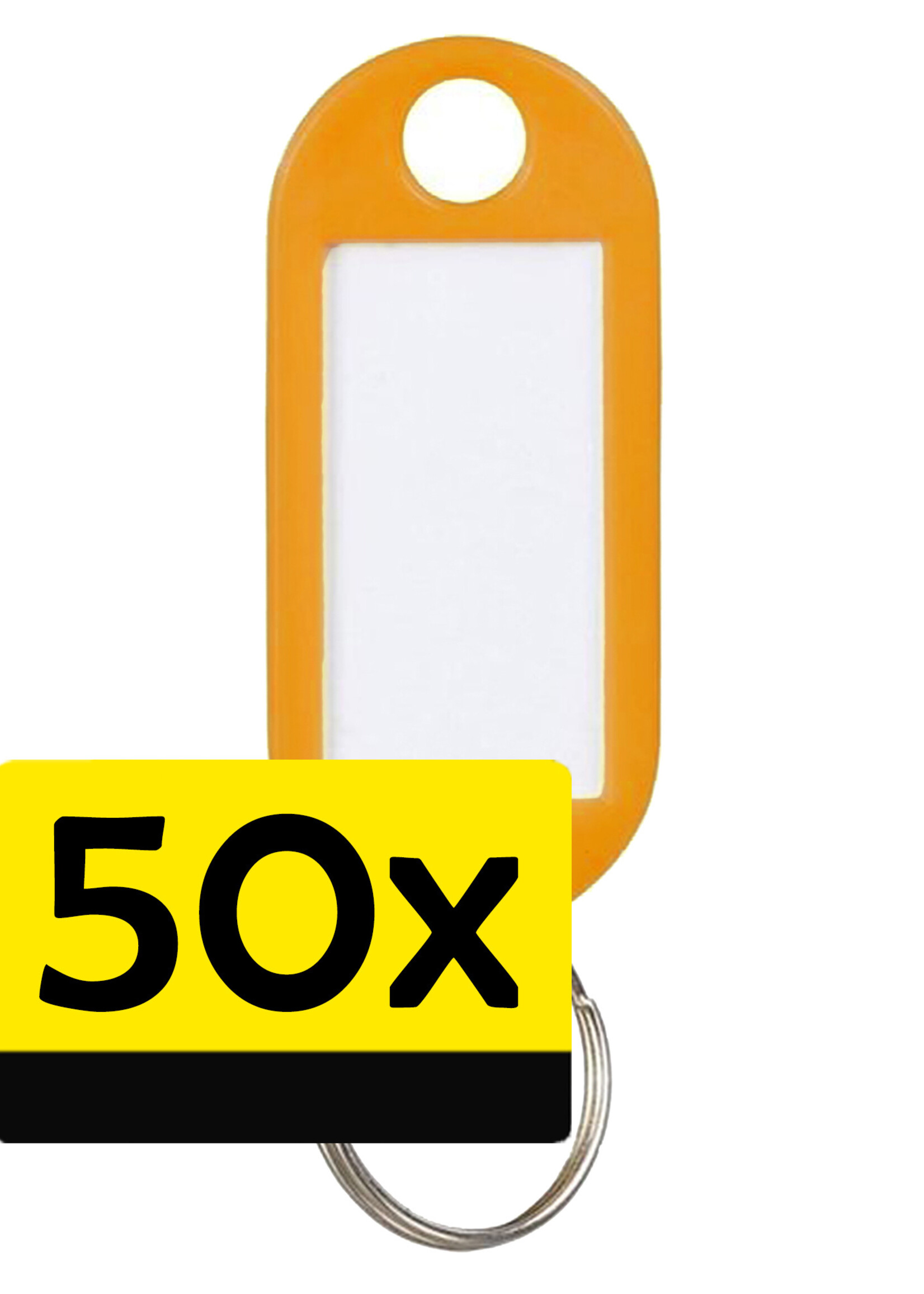 LUQ Sleutellabels Label Sleutel Sleutelhanger Gekleurde Bagagelabel Sleutelhanger Reislabel - Oranje - 50 Stuks