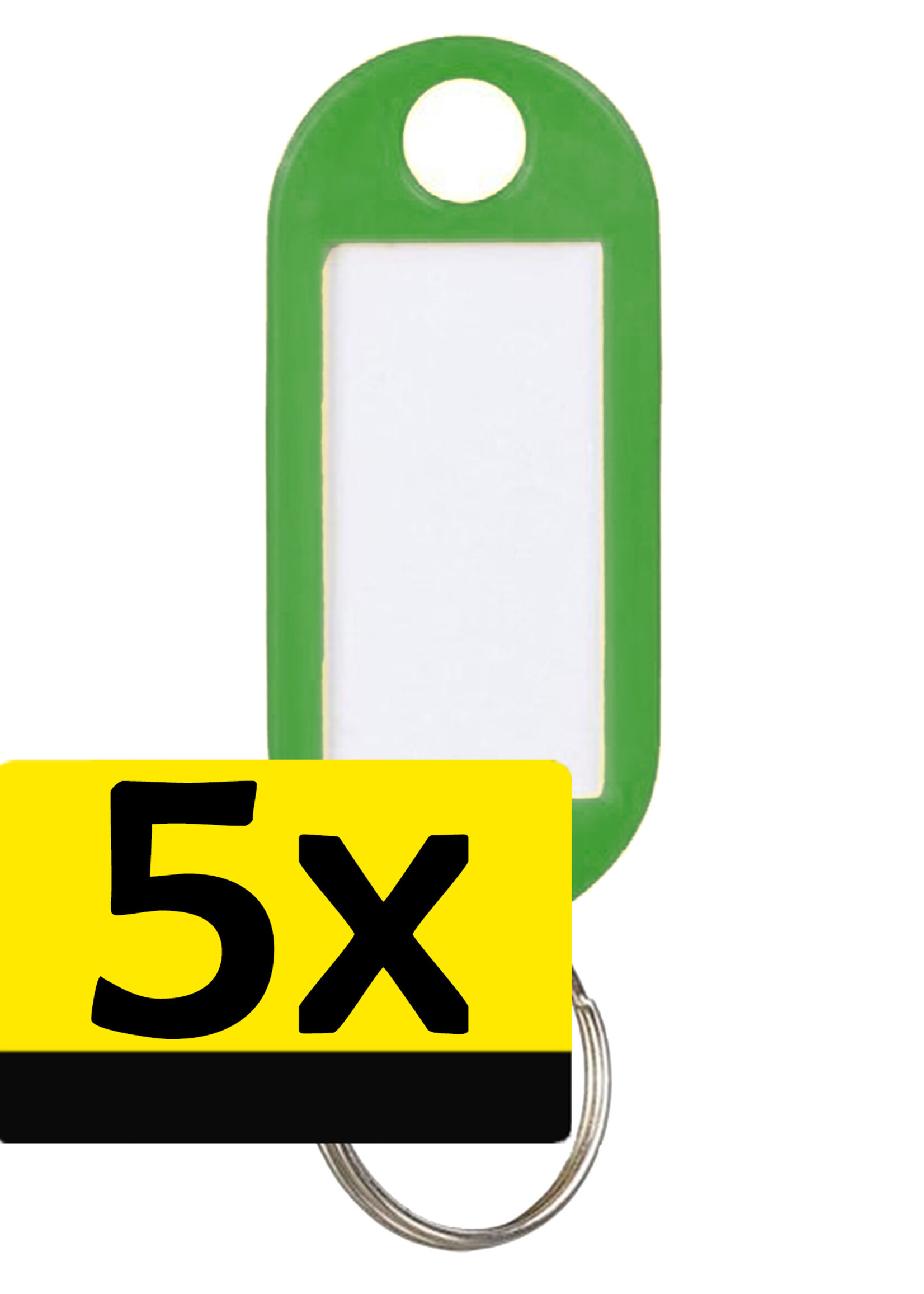 LUQ Sleutellabels Label Sleutel Sleutelhanger Gekleurde Bagagelabel Sleutelhanger Reislabel - Groen - 5 Stuks