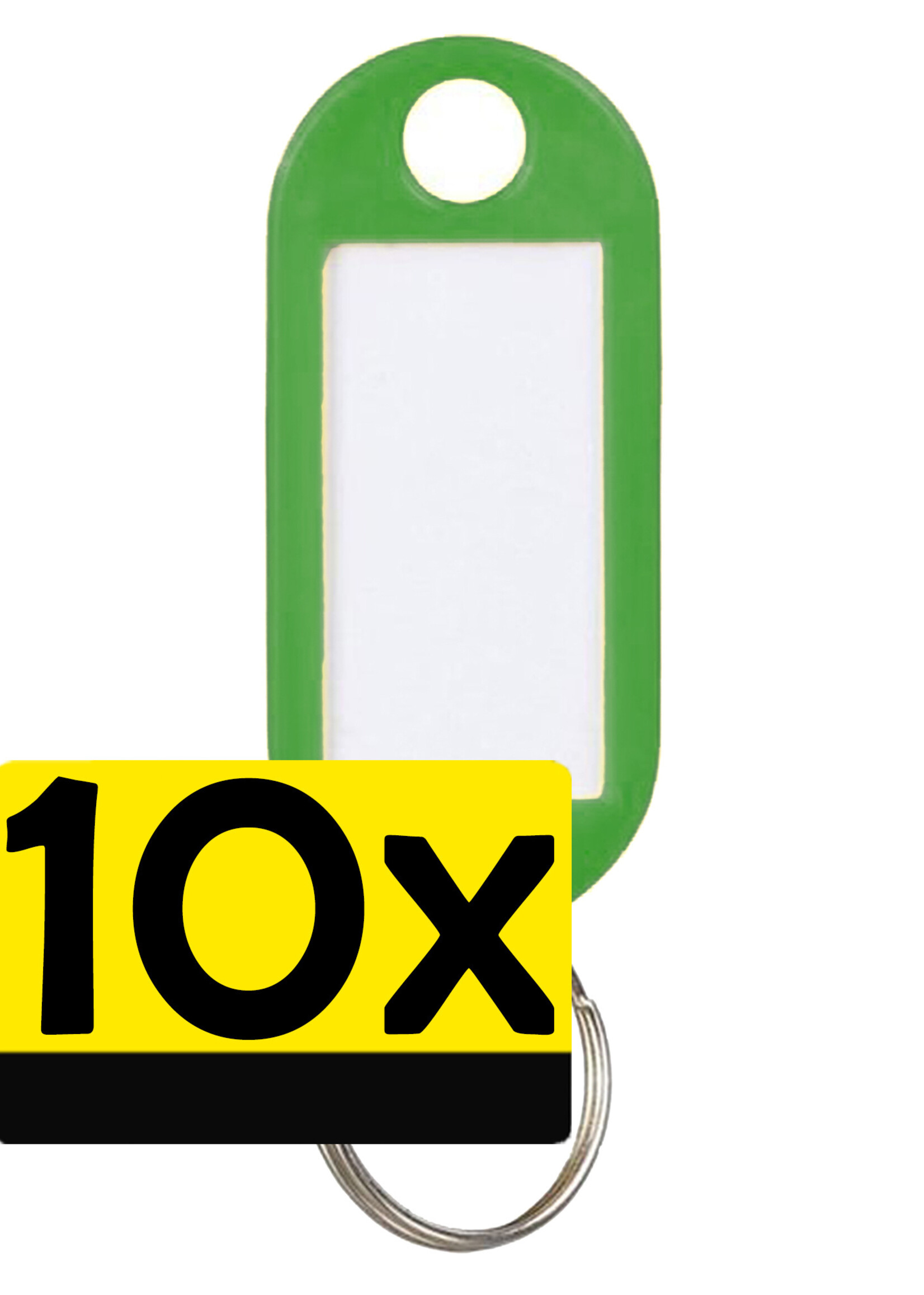 LUQ Sleutellabels Label Sleutel Sleutelhanger Gekleurde Bagagelabel Sleutelhanger Reislabel - Groen - 10 Stuks