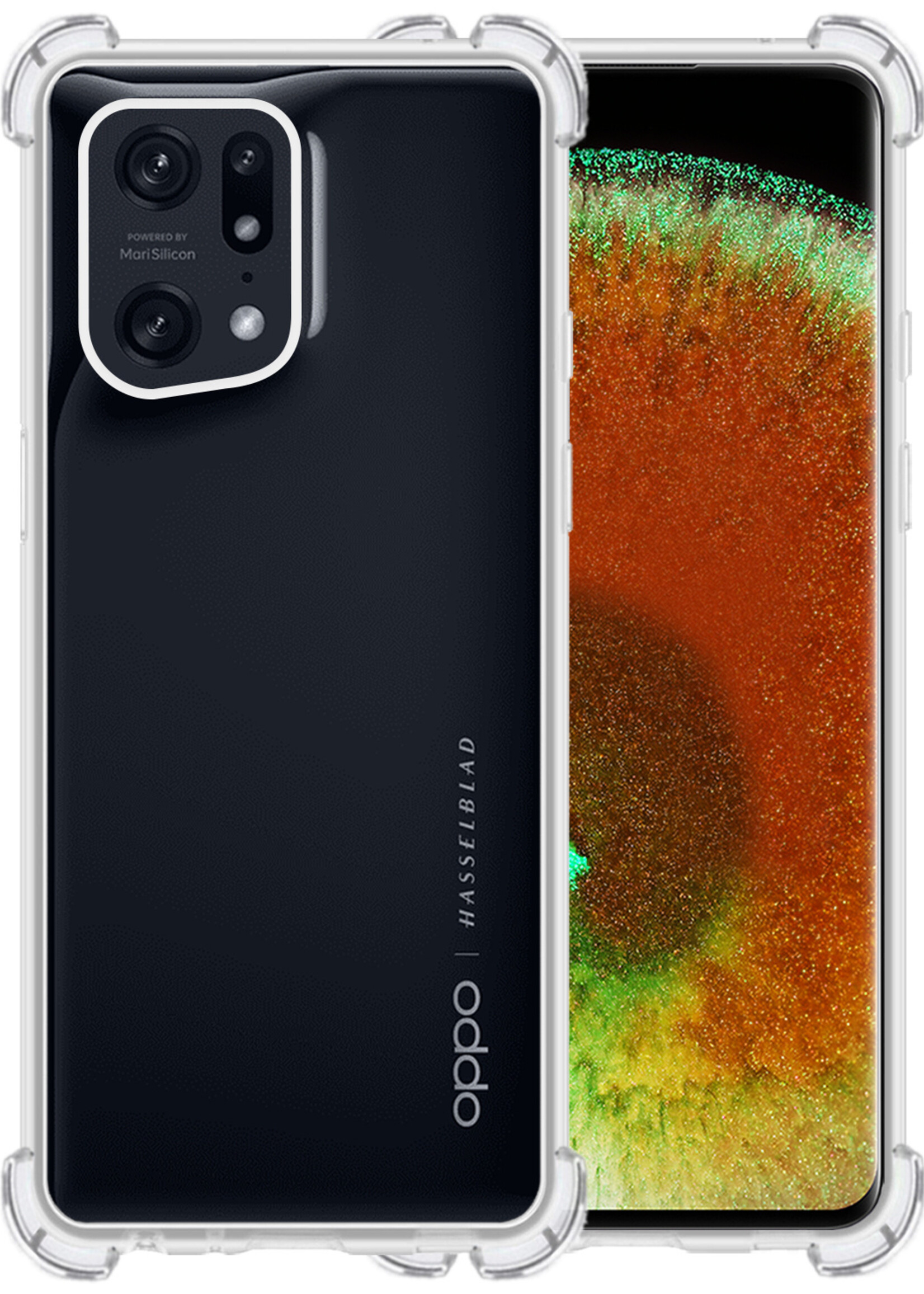 LUQ Hoesje Geschikt voor OPPO Find X5 Hoesje Shockproof Case Siliconen - Hoes Geschikt voor OPPO X5 Hoes Cover Siliconen - Transparant