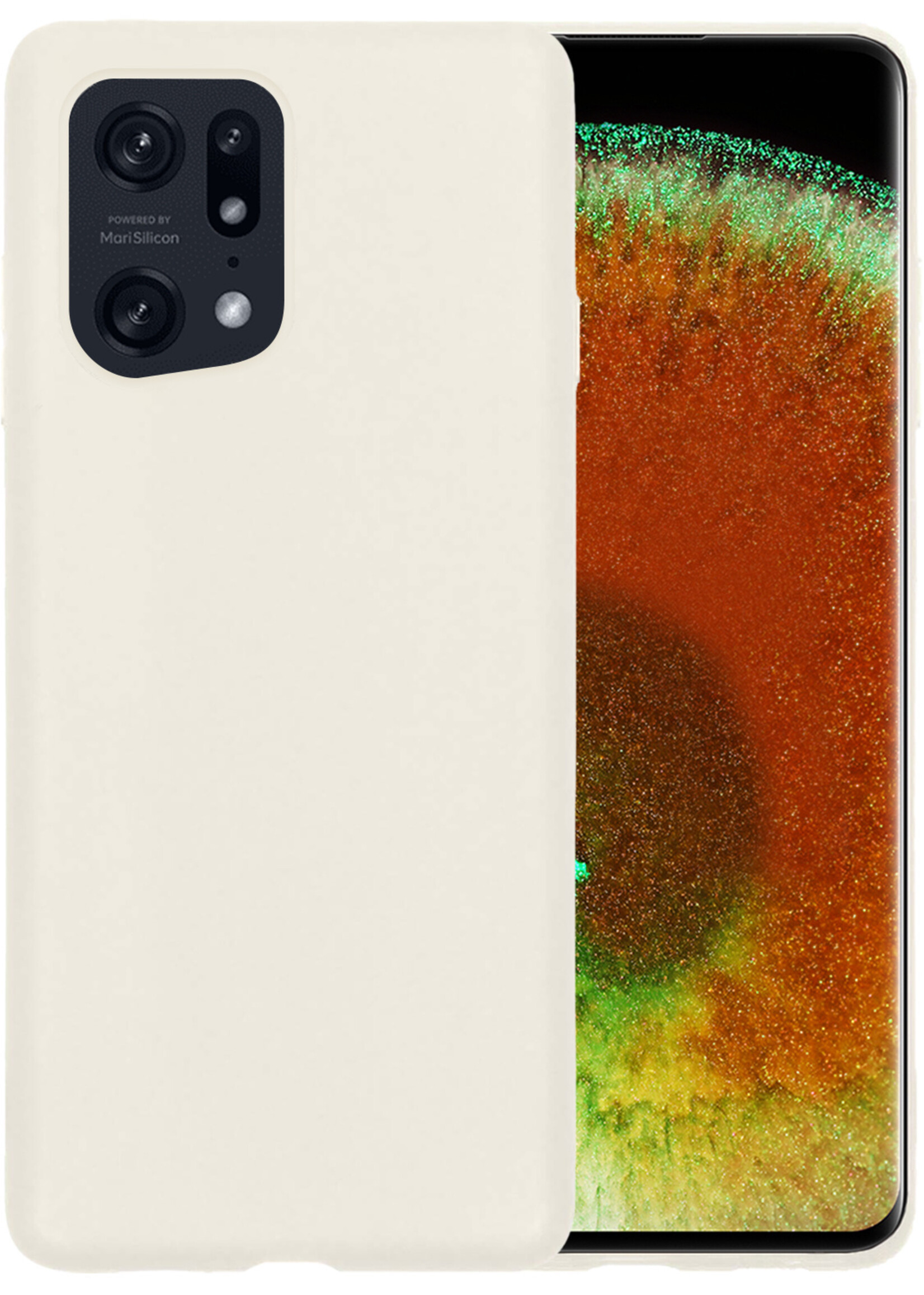 LUQ Hoesje Geschikt voor OPPO Find X5 Hoesje Siliconen Case - Hoes Geschikt voor OPPO X5 Hoes Siliconen - Wit