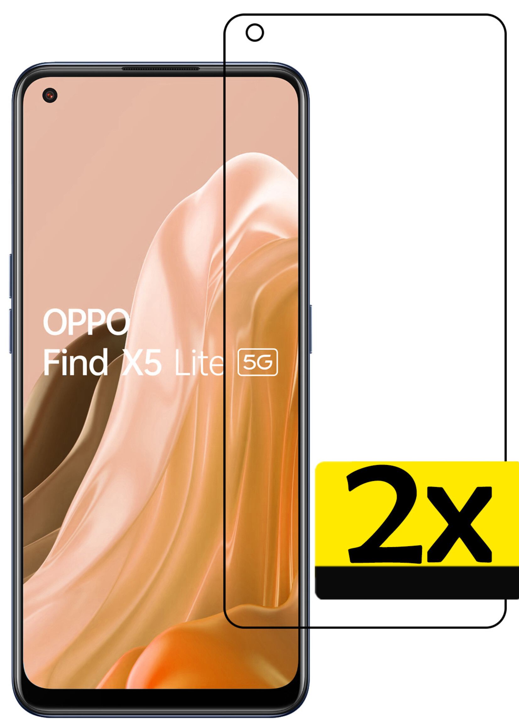 LUQ Screenprotector Geschikt voor OPPO Find X5 Lite Screenprotector Beschermglas Gehard Glas - Screenprotector Geschikt voor OPPO X5 Lite Screenprotector Glas - 2 Stuks