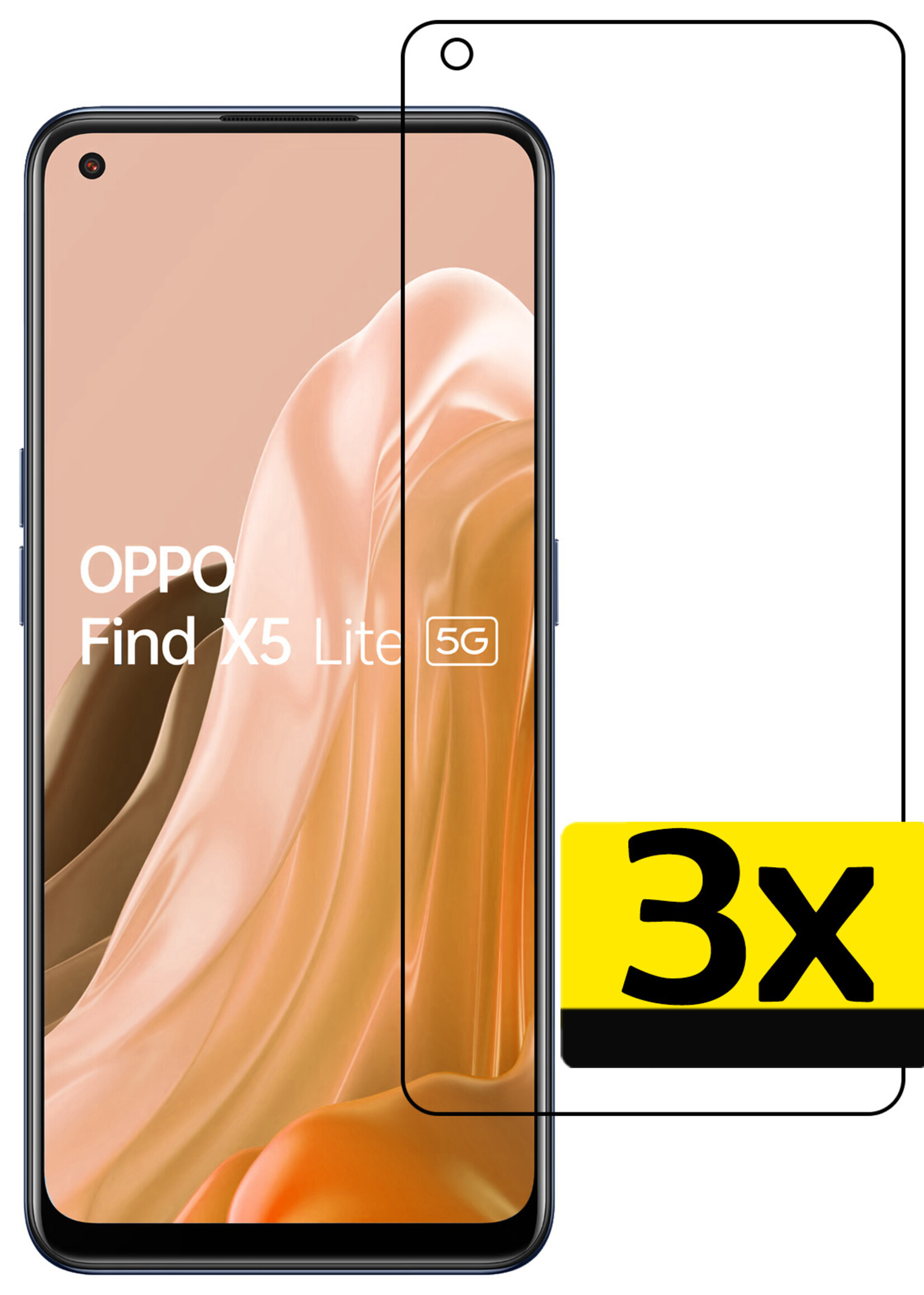 Screenprotector Geschikt voor OPPO Find X5 Lite Screenprotector Beschermglas Gehard Glas - Screenprotector Geschikt voor OPPO X5 Lite Screenprotector Glas - 3 Stuks