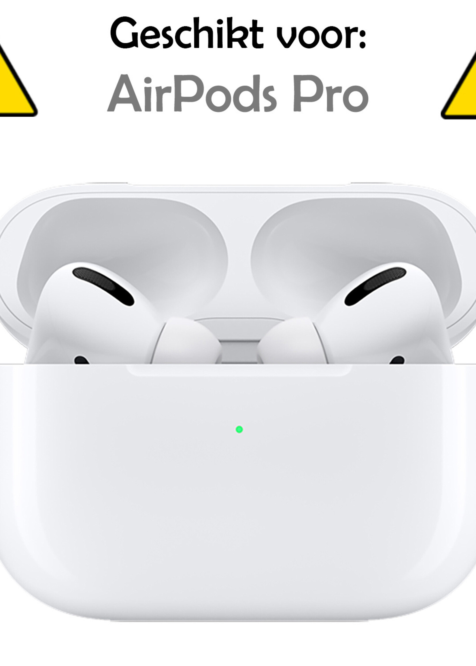 LUQ Hoesje Geschikt voor Airpods Pro Hoesje Siliconen Case - Hoes Geschikt voor Apple Airpods Pro Case Hoesje - Cognac