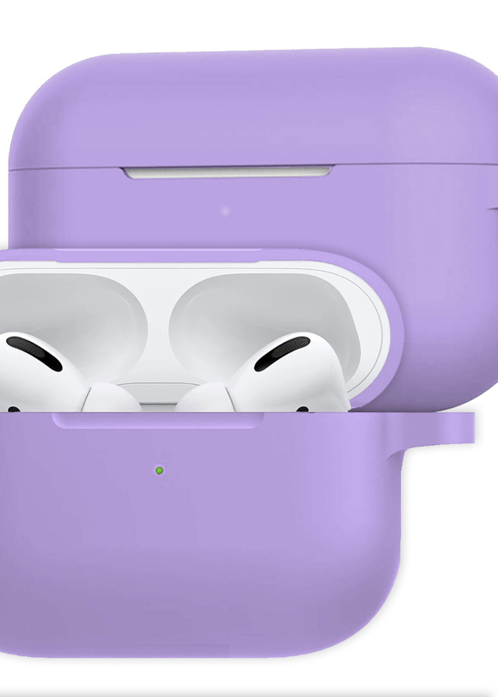 LUQ Hoesje Geschikt voor AirPods Pro 2 Hoesje Siliconen Case - Hoes Geschikt voor Apple AirPods Pro 2 Case Hoesje - Lila