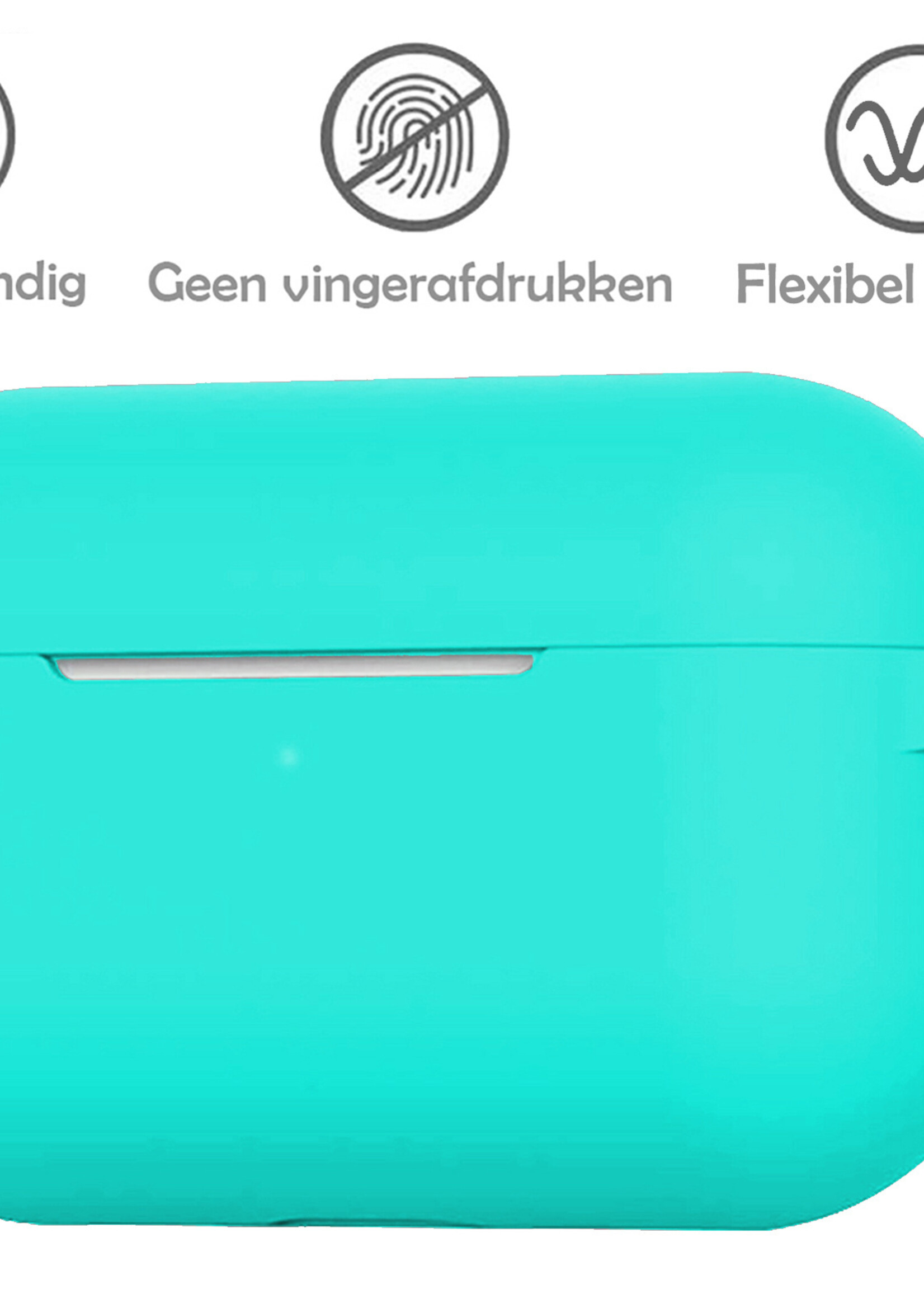 LUQ Hoesje Geschikt voor AirPods Pro 2 Hoesje Siliconen Case - Hoes Geschikt voor Apple AirPods Pro 2 Case Hoesje - Mintgroen - 2 Stuks