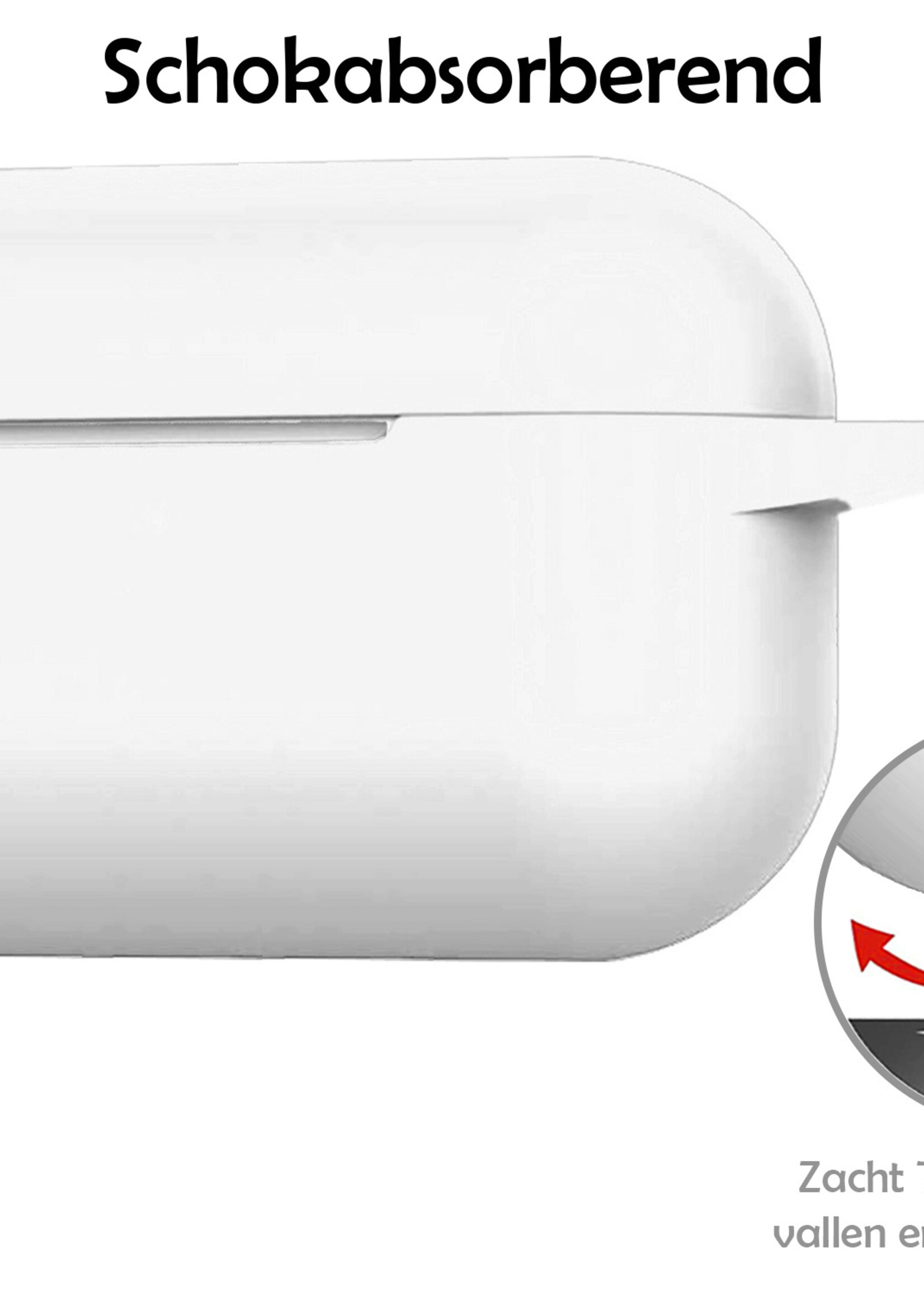LUQ Hoesje Geschikt voor AirPods Pro 2 Hoesje Siliconen Case - Hoes Geschikt voor Apple AirPods Pro 2 Case Hoesje - Wit - 2 Stuks