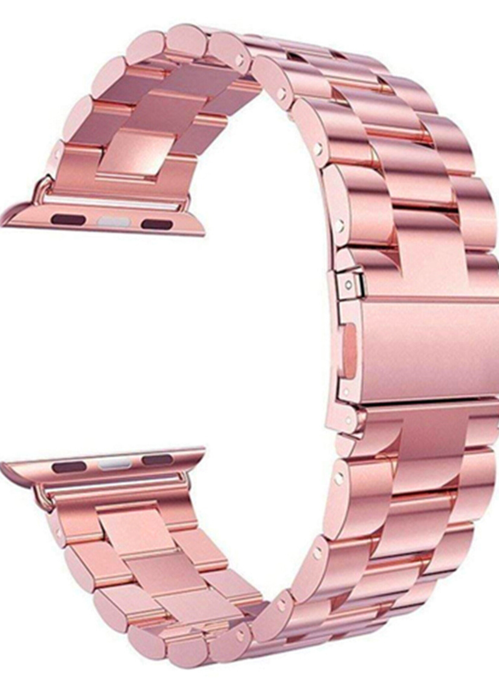 LUQ Horloge Bandje Geschikt Voor Apple Watch Bandje 38/40/41 mm Metaal Polsband - Bandje Geschikt Voor Apple Watch 1-8 / SE (38/40/41 mm) Bandje Metaal - Rose Goud