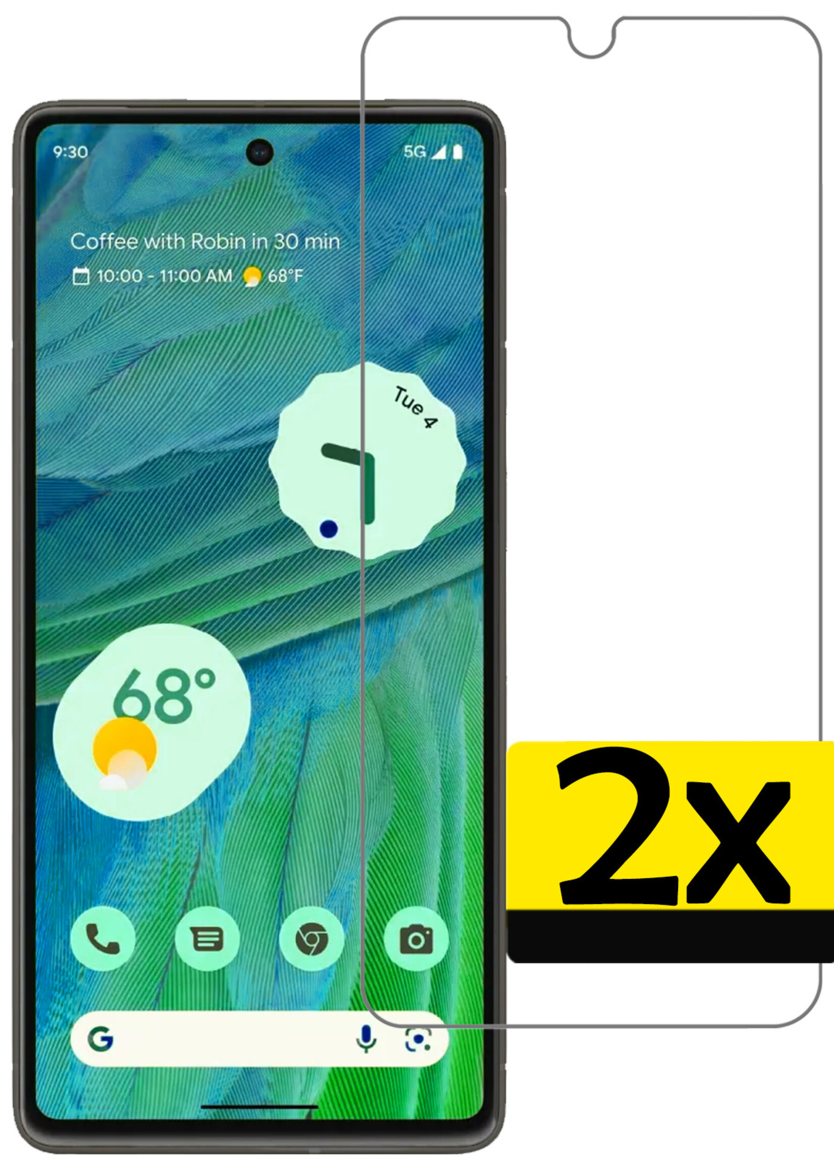 LUQ Screenprotector Geschikt voor Google Pixel 7 Screenprotector Beschermglas Gehard Glas - Screenprotector Geschikt voor Google Pixel 7 Screenprotector Glas - 2 Stuks