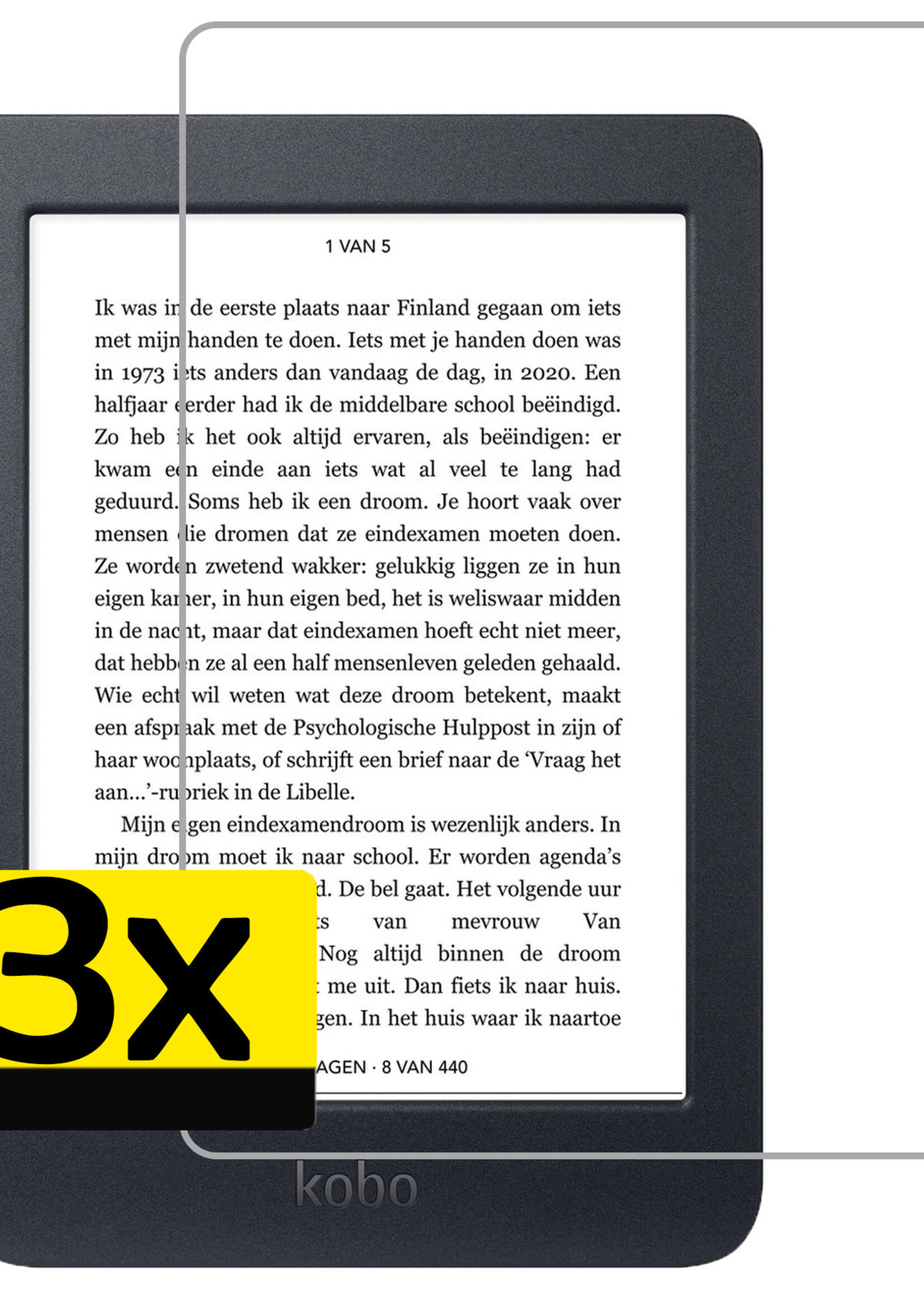 LUQ Screenprotector Geschikt voor Kobo Nia Screenprotector Bescherm Glas Gehard Screen Protector - 3 Stuks