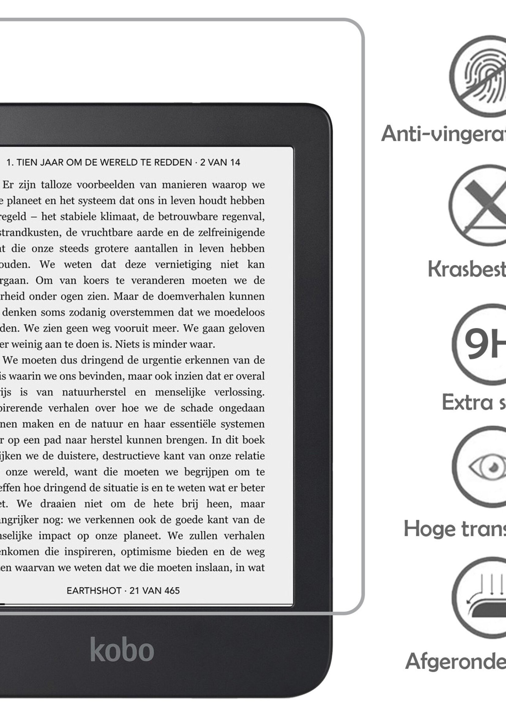 LUQ Screenprotector Geschikt voor Kobo Clara 2E Screenprotector Bescherm Glas Gehard Screen Protector - 3 Stuks