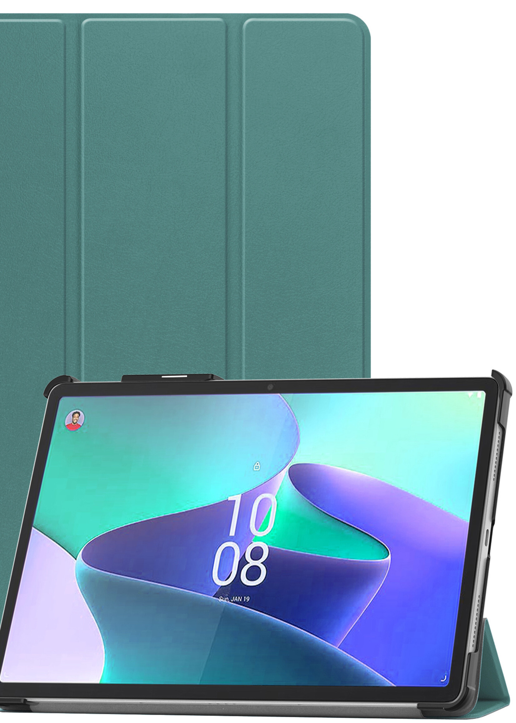 LUQ Hoes Geschikt voor Lenovo Tab P11 Pro Hoes Luxe Hoesje Case Met Uitsparing Geschikt voor Lenovo Pen - Hoesje Geschikt voor Lenovo Tab P11 Pro Hoes Cover - Donkergroen