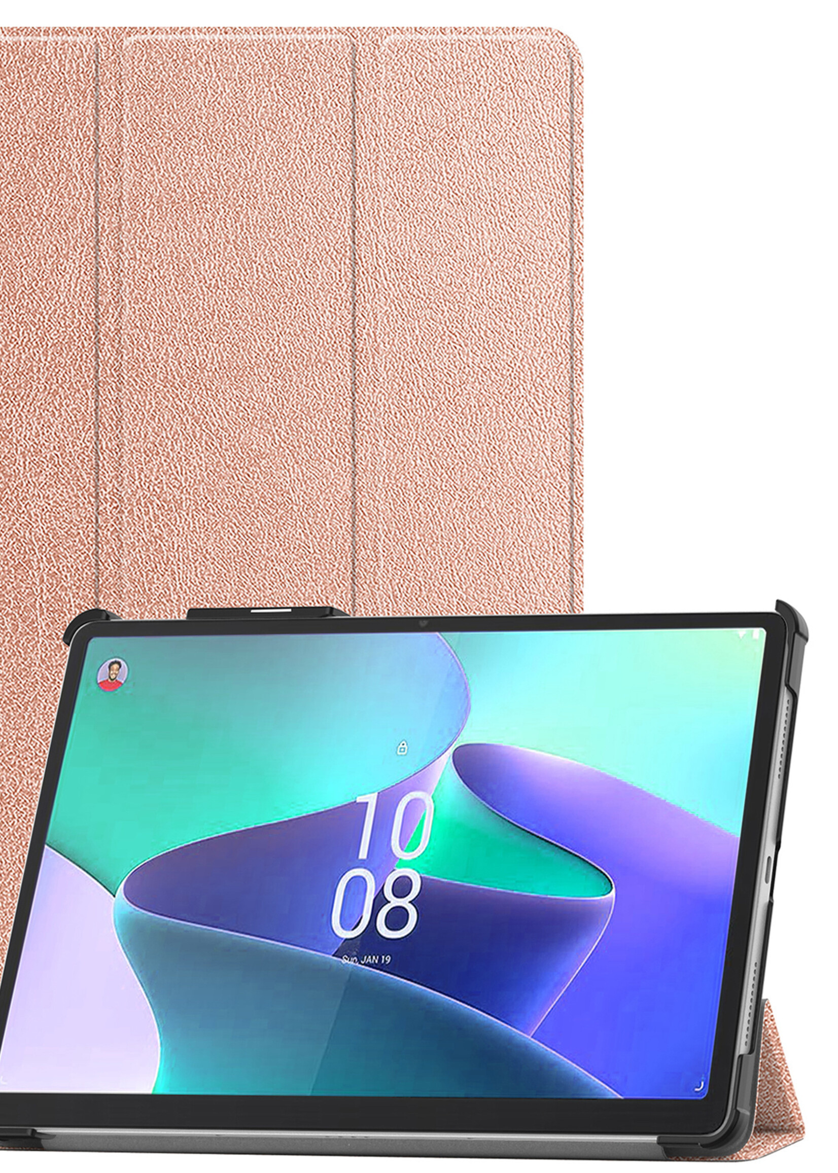 LUQ Hoes Geschikt voor Lenovo Tab P11 Pro Hoes Luxe Hoesje Case Met Uitsparing Geschikt voor Lenovo Pen - Hoesje Geschikt voor Lenovo Tab P11 Pro Hoes Cover - Rosé goud