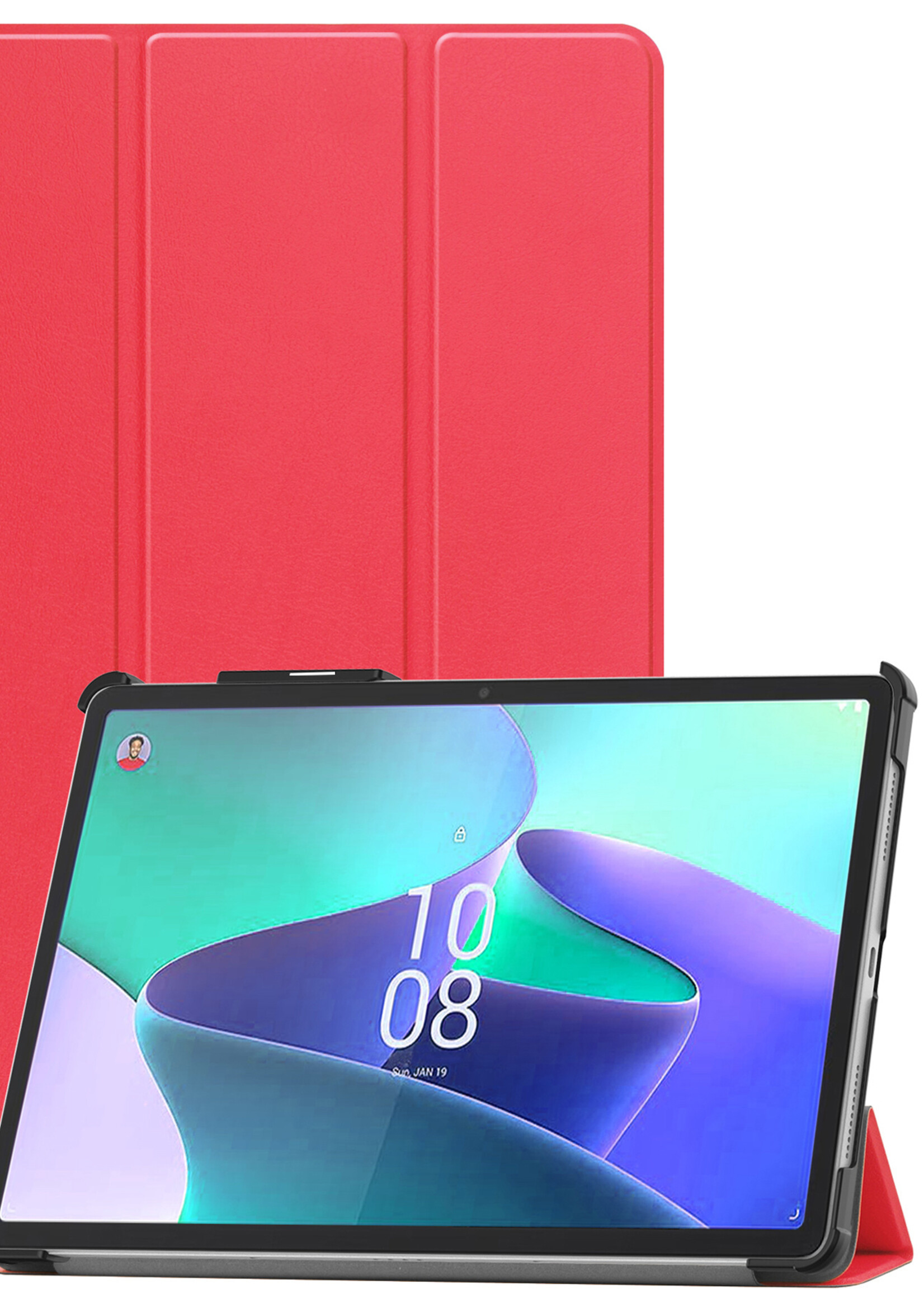 LUQ Hoes Geschikt voor Lenovo Tab P11 Pro Hoes Luxe Hoesje Case Met Uitsparing Geschikt voor Lenovo Pen - Hoesje Geschikt voor Lenovo Tab P11 Pro Hoes Cover - Rood