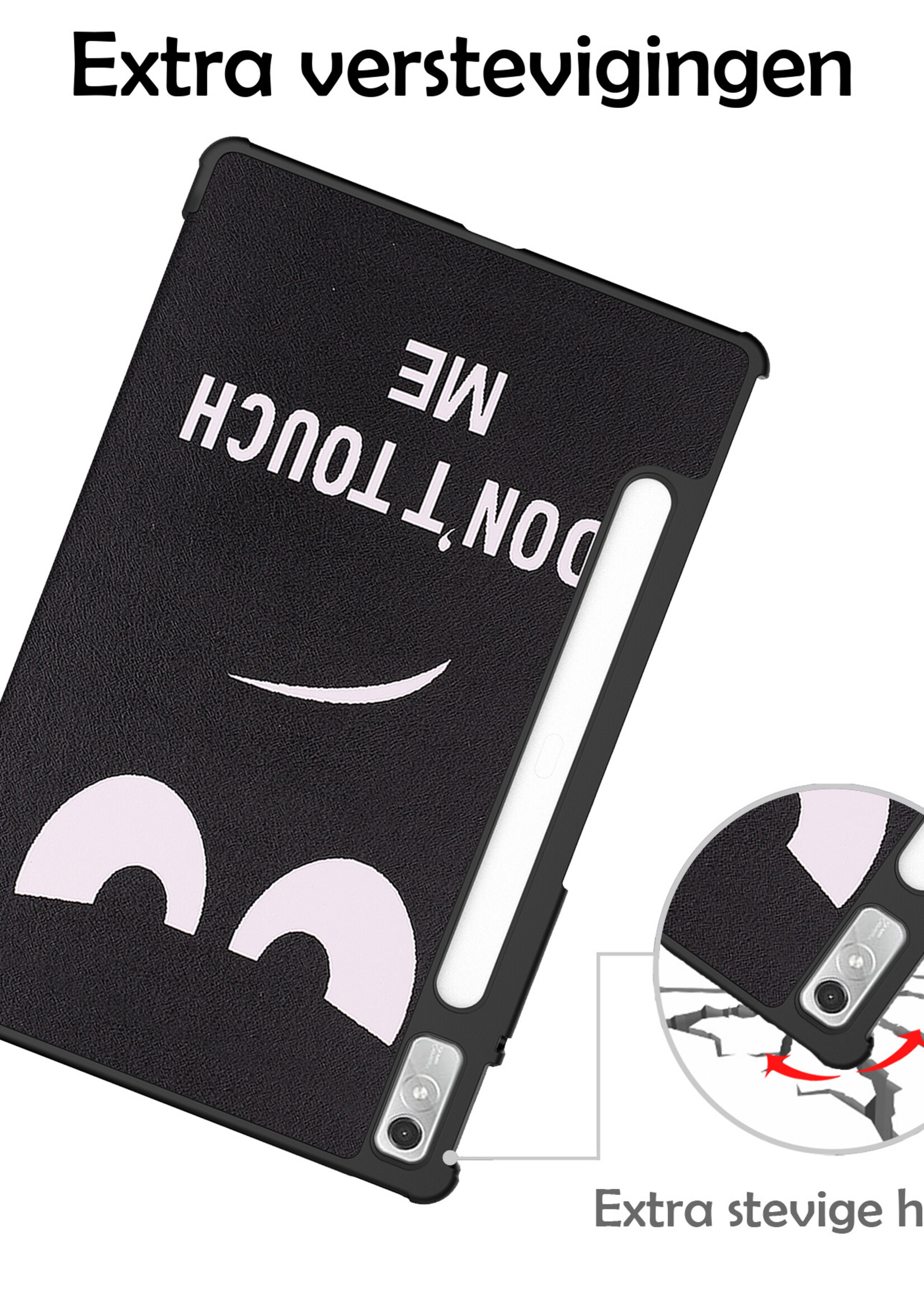 LUQ Hoes Geschikt voor Lenovo Tab P11 Pro Hoes Luxe Hoesje Case Met Uitsparing Geschikt voor Lenovo Pen - Hoesje Geschikt voor Lenovo Tab P11 Pro Hoes Cover - Don't Touch Me