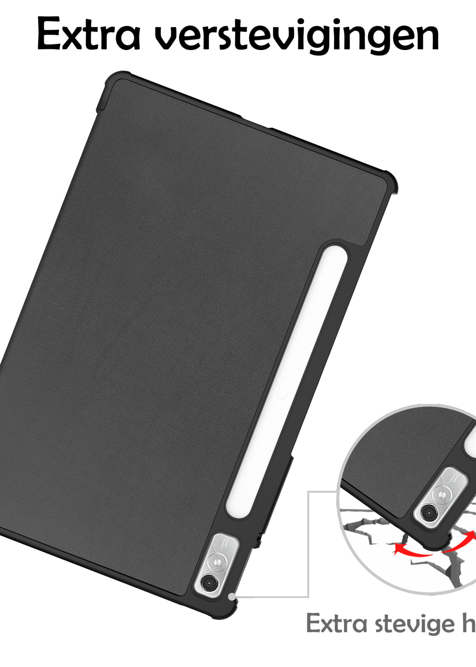 LUQ Hoes Geschikt voor Lenovo Tab P11 Pro Hoes Luxe Hoesje Case Met Uitsparing Geschikt voor Lenovo Pen - Hoesje Geschikt voor Lenovo Tab P11 Pro Hoes Cover - Zwart