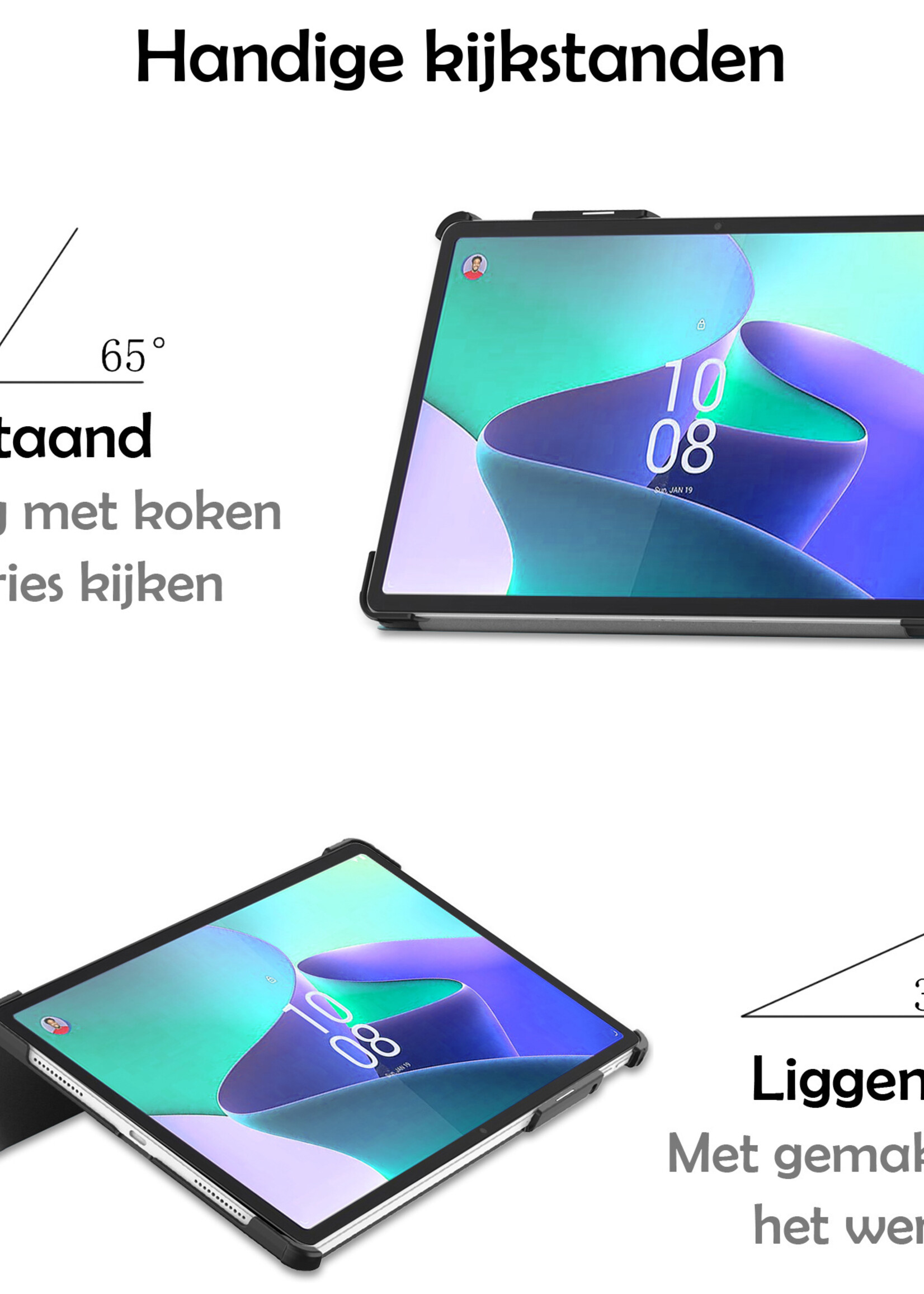 LUQ Hoes Geschikt voor Lenovo Tab P11 Pro Hoes Luxe Hoesje Case Met Uitsparing Geschikt voor Lenovo Pen Met Screenprotector - Hoesje Geschikt voor Lenovo Tab P11 Pro Hoes Cover - Donkergroen