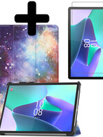 LUQ LUQ Lenovo Tab P11 Pro (2e Gen) Hoesje Met Uitsparing Apple Pencil Met Screenprotector - Galaxy