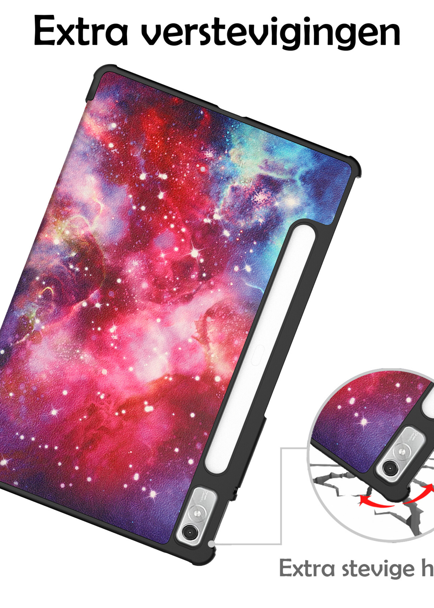 LUQ Hoes Geschikt voor Lenovo Tab P11 Pro Hoes Luxe Hoesje Case Met Uitsparing Geschikt voor Lenovo Pen Met Screenprotector - Hoesje Geschikt voor Lenovo Tab P11 Pro Hoes Cover - Galaxy