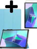 LUQ LUQ Lenovo Tab P11 Pro (2e Gen) Hoesje Met Uitsparing Apple Pencil Met Screenprotector - Lichtblauw