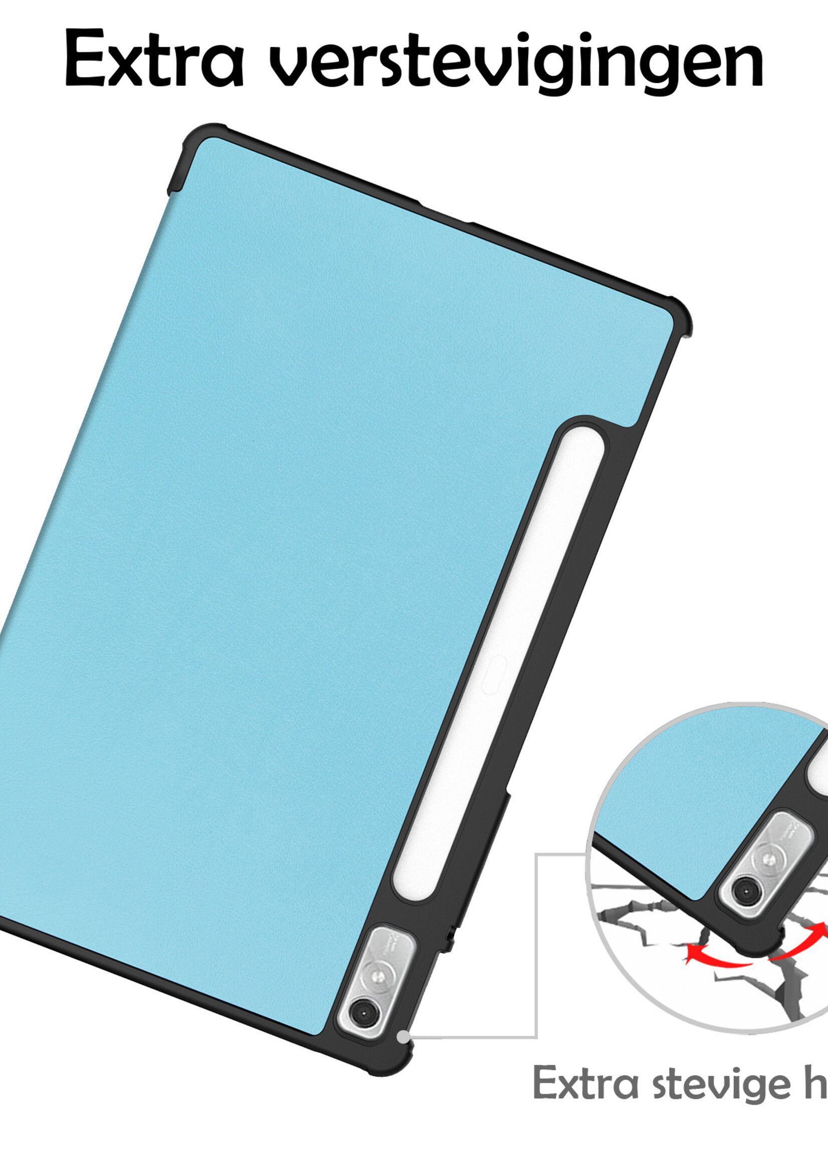LUQ Hoes Geschikt voor Lenovo Tab P11 Pro Hoes Luxe Hoesje Case Met Uitsparing Geschikt voor Lenovo Pen Met Screenprotector - Hoesje Geschikt voor Lenovo Tab P11 Pro Hoes Cover - Lichtblauw