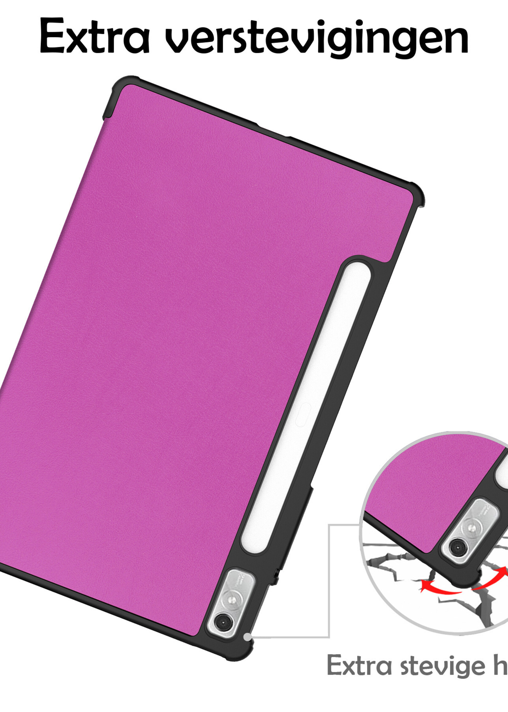 LUQ Hoes Geschikt voor Lenovo Tab P11 Pro Hoes Luxe Hoesje Case Met Uitsparing Geschikt voor Lenovo Pen Met Screenprotector - Hoesje Geschikt voor Lenovo Tab P11 Pro Hoes Cover - Paars