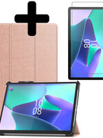 LUQ LUQ Lenovo Tab P11 Pro (2e Gen) Hoesje Met Uitsparing Apple Pencil Met Screenprotector - Rose Goud